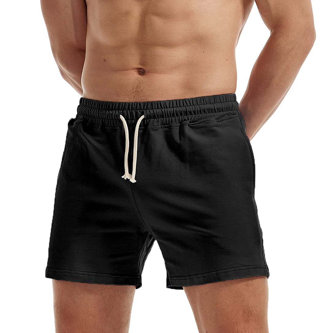 **AIMPACT Men's 5-Inch Workout Shorts - Cotton Running & Fitness Shorts with Pockets for Gym, Jogging & Casual Wear**