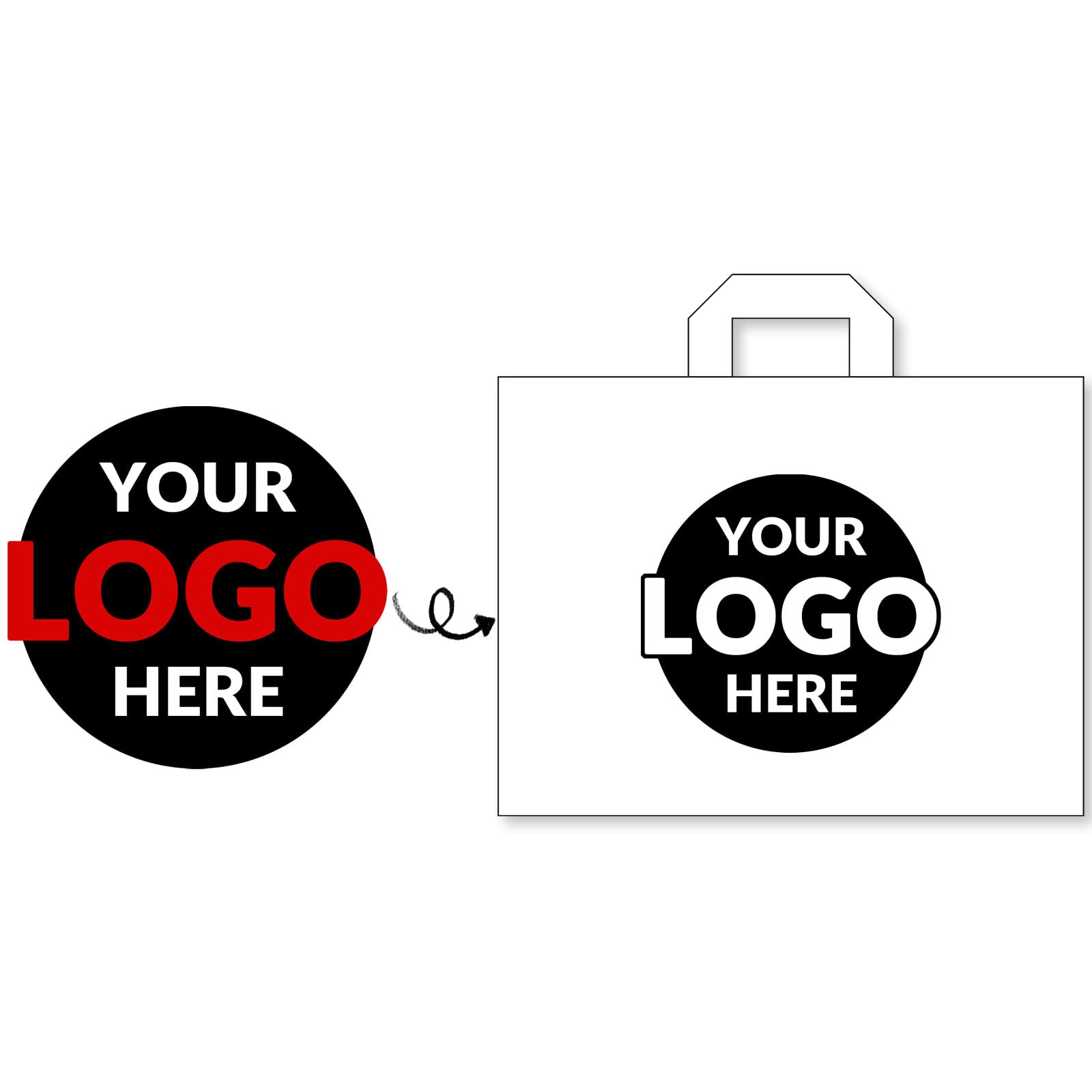 Custom Plastic Bags with Logo - 100 Pack 2.36Mil Thick Personalized Gift Bags with Soft Loop Handles | Glossy Merchandise Bags for Small Business, Boutique & Retail | Perfect for Events, Parties, Weddings & Promotions (16x12x4 Inches)