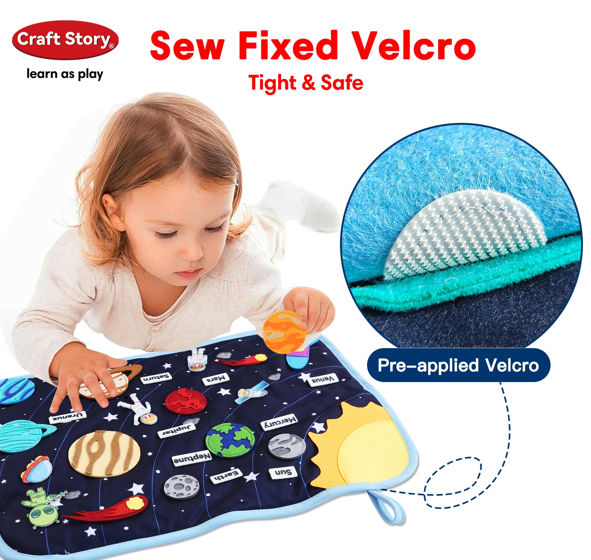 Solar System Toys Busy Board for Kids Ages 3-6 - Montessori Sensory Learning Toys with Planets - Educational STEM Science Activity for Preschool Boys & Girls - Perfect for Classroom, Homeschool & Birthday Gifts