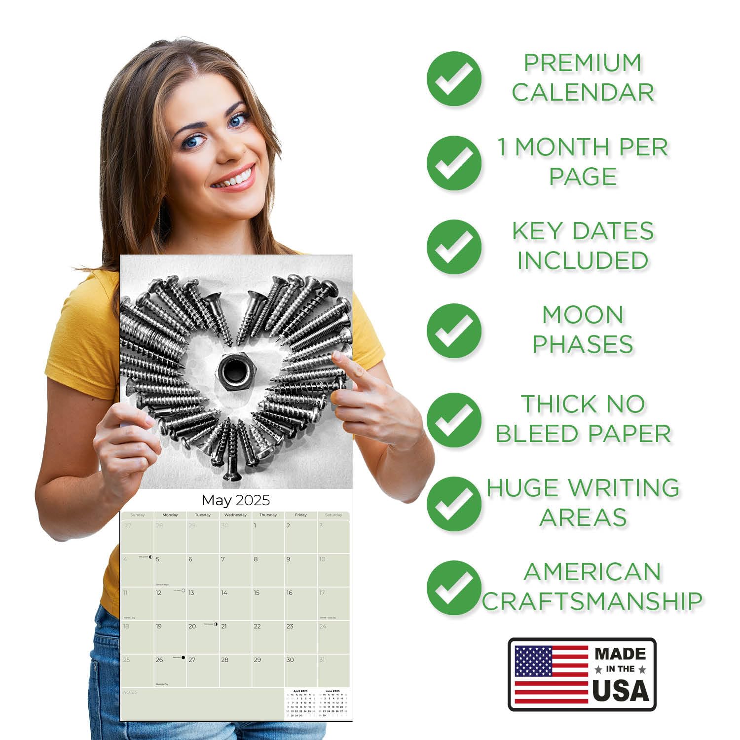 2024-2025 Hearts Wall Calendar - Valentine's Day Gift, Teacher Planner, Arts & Crafts Organizer - 12