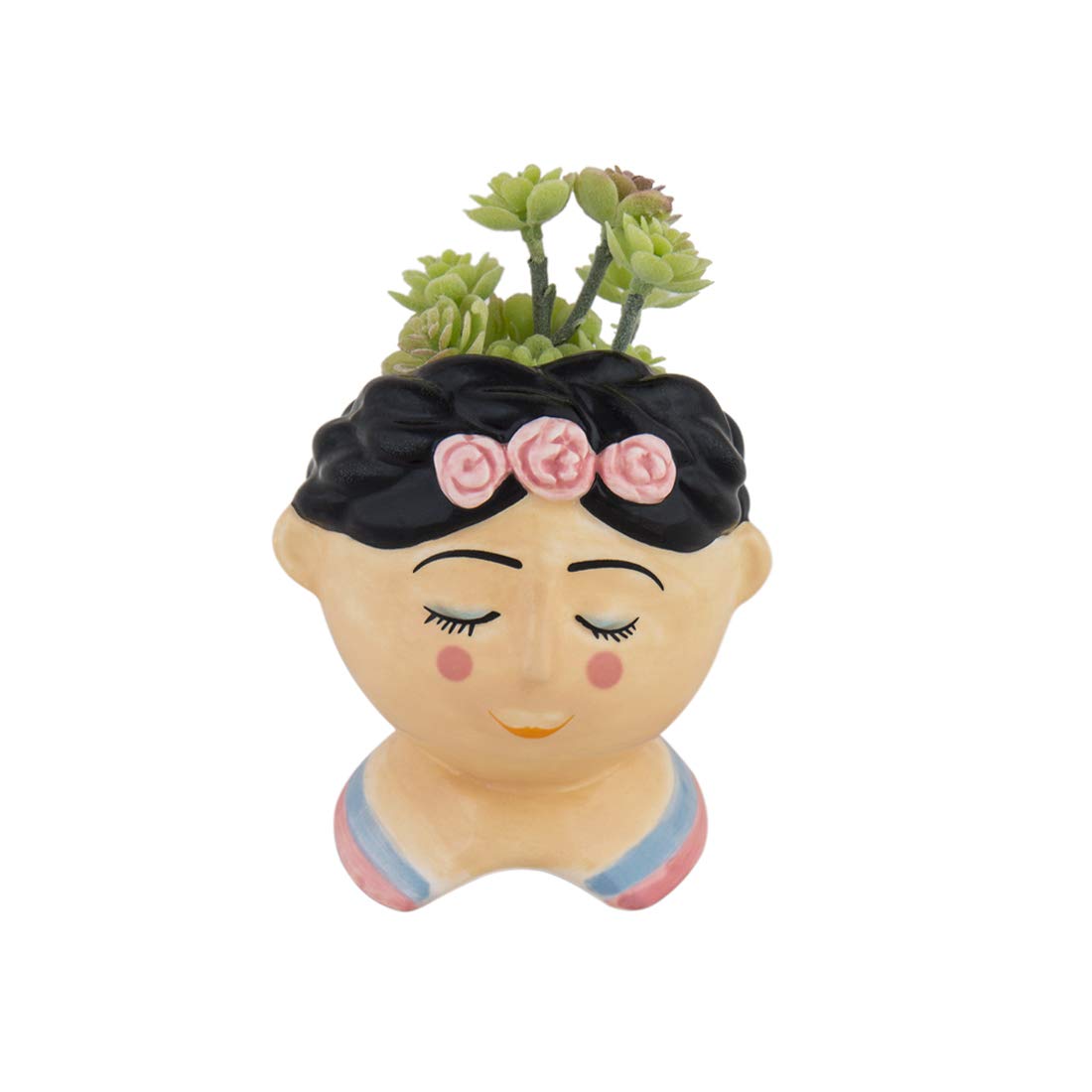 Chumbak Vintage Doll Face Ceramic Planter - 3.1