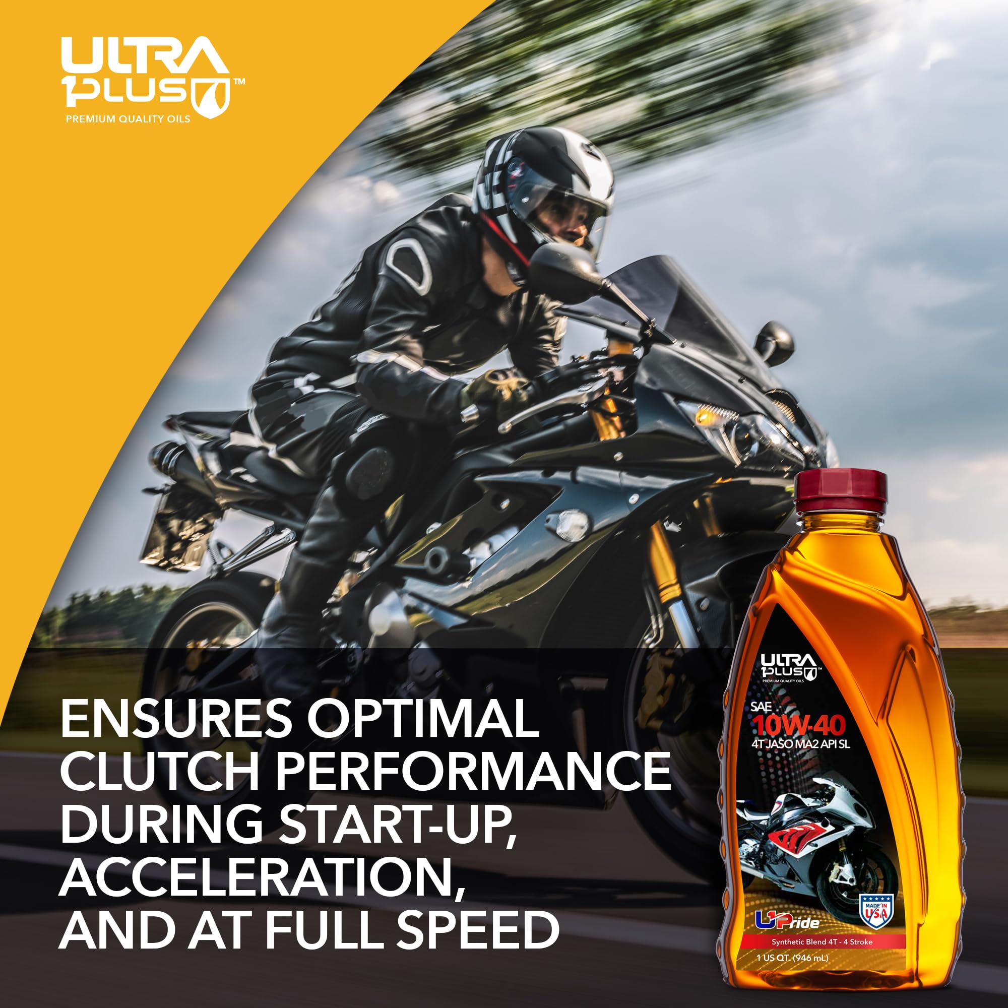 4T 10W-40 Synthetic Blend Motorcycle Oil API SL JASO MA2 - 5 Gallon Pail for High-Performance Motorcycles, Dirt Bikes & ATVs - Ideal for All-Season Riding & Engine Protection