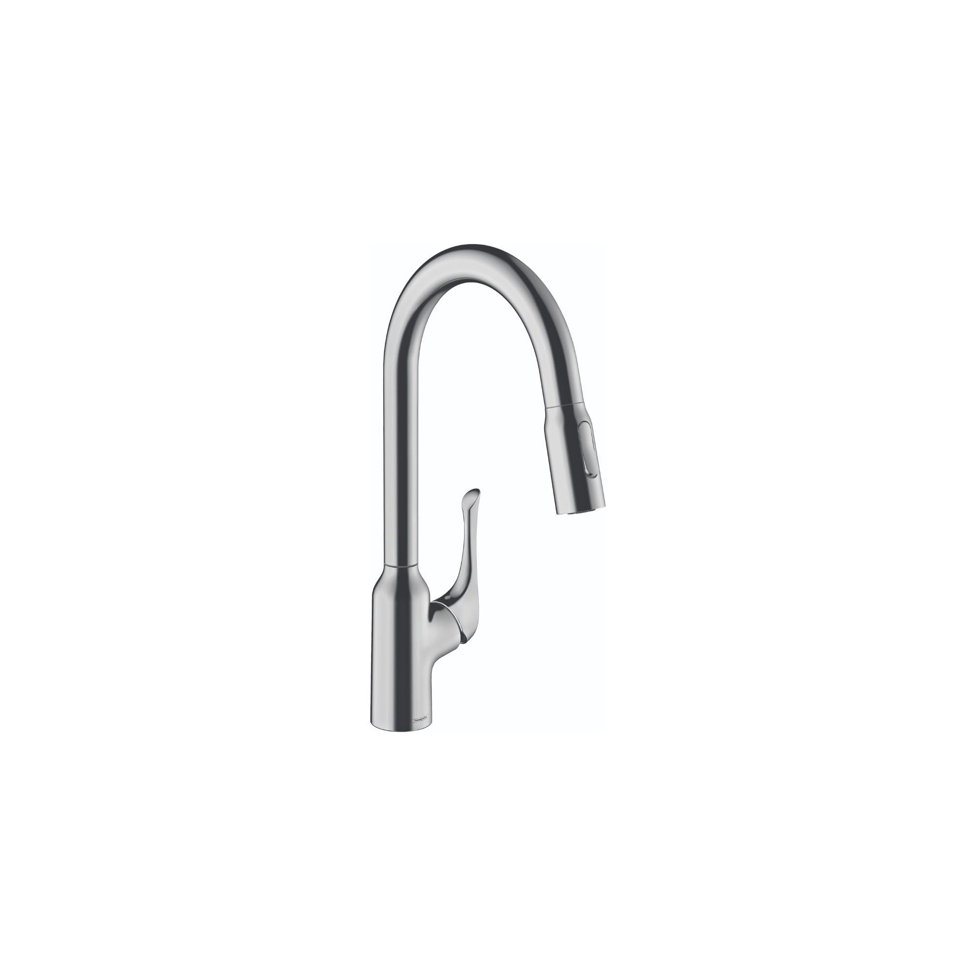 Hansgrohe Allegro N Chrome High Arc Pull Down Kitchen Faucet with Sprayer - Modern Chrome Finish (Model 71843001) - Perfect for Food Prep, Dishwashing & Stylish Kitchen Upgrades