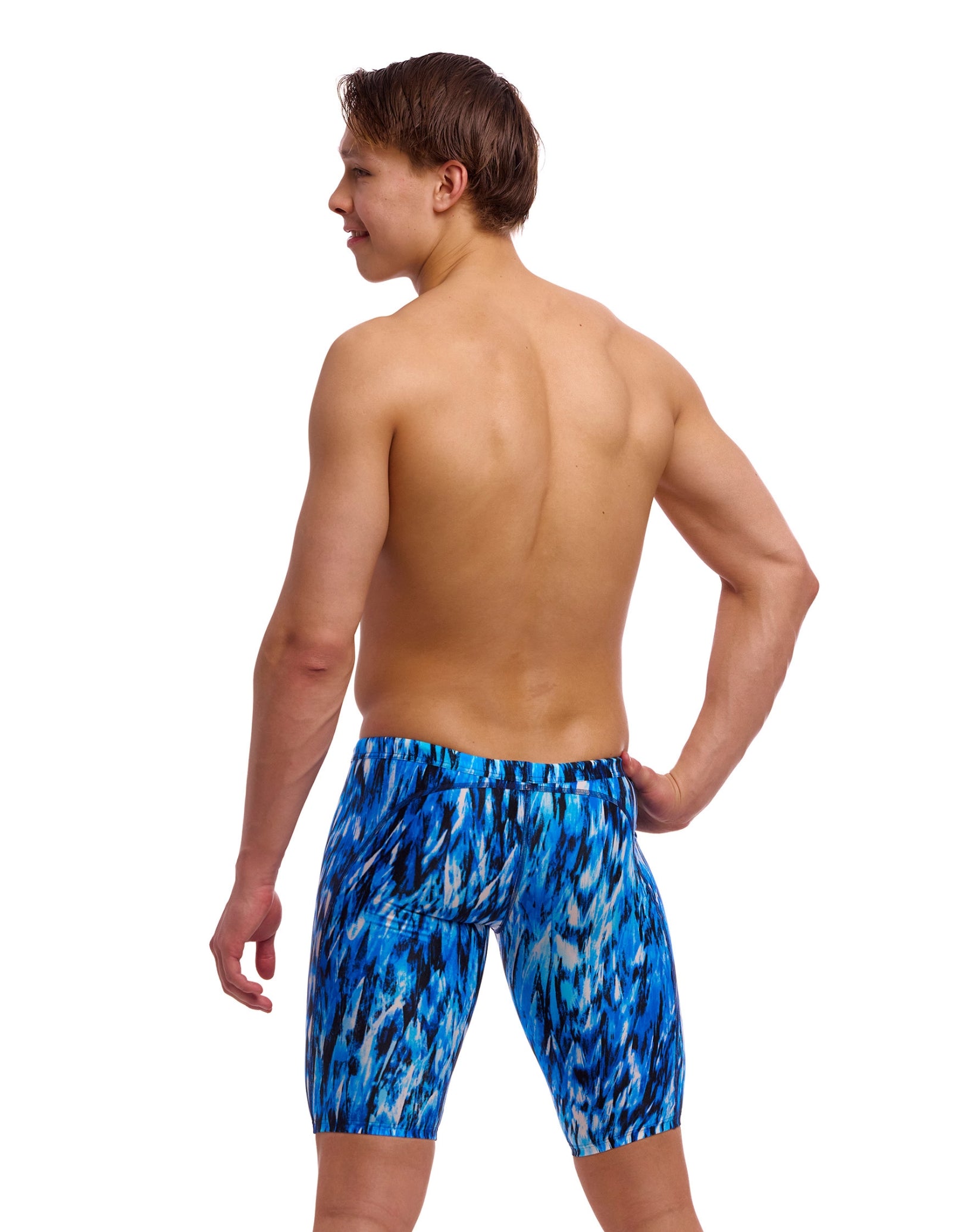 Wing Streak Swim Training Jammer - High Performance Competitive Swimwear for Men & Boys - Perfect for Lap Swimming, Swim Team Practice & Water Sports (Blue)