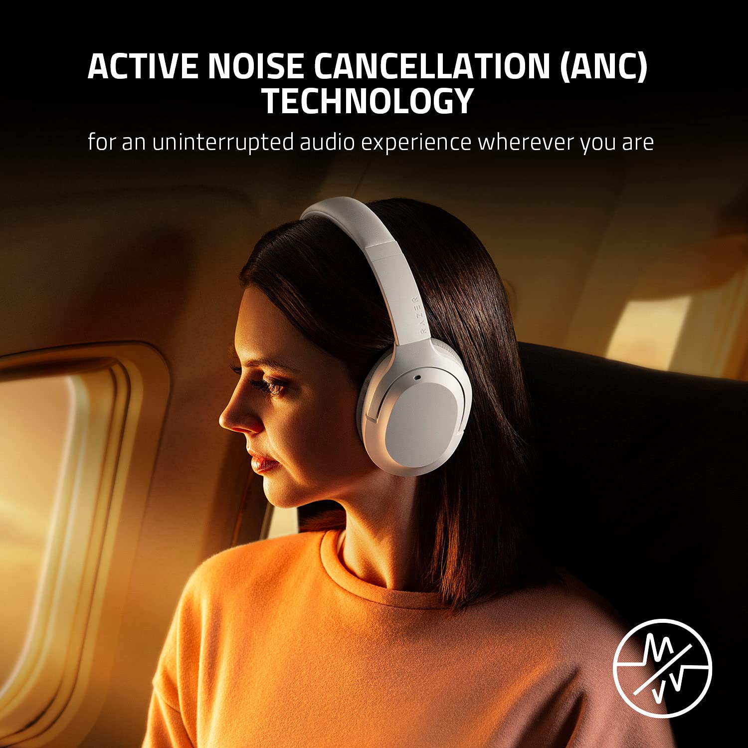 Razer Opus X Wireless ANC Headphones with Active Noise Cancellation, 40mm Drivers, Built-in Mic, 40H Battery Life - Quartz Pink for Gaming, Music & Work from Home