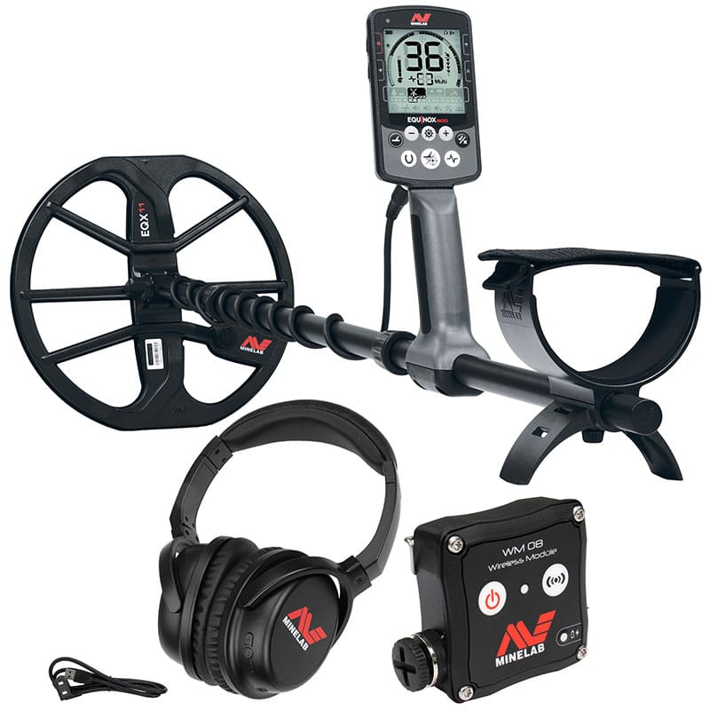 Minelab EQUINOX 800 Multi IQ Waterproof Metal Detector with Pro Find 40 Pinpointer & Carry Bag - Professional Treasure Hunting for Beach, Gold & Relics