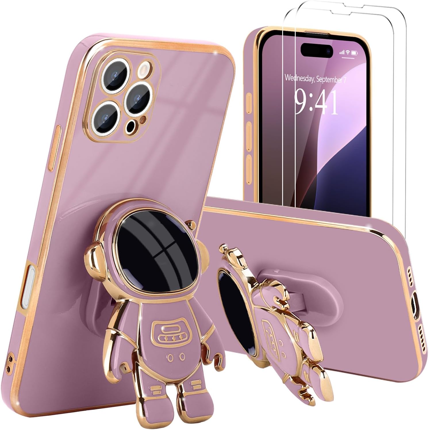 **3D Astronaut iPhone 16 Case - Cute Bling Soft Silicone Phone Cover in Hot Pink | Perfect for Everyday Protection & Stylish Outfits**