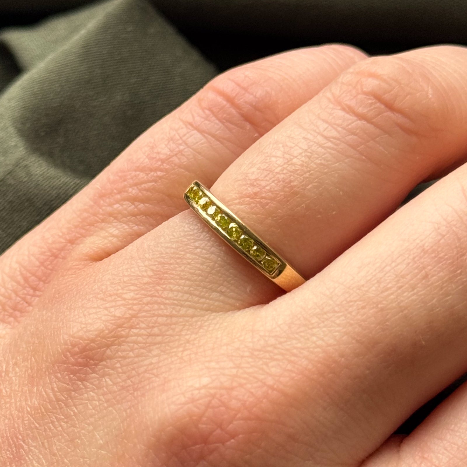 0.22ctw Channel Set Yellow Diamond Ring - Size 6 | Elegant Wedding Band, Anniversary Gift & Engagement Ring for Women