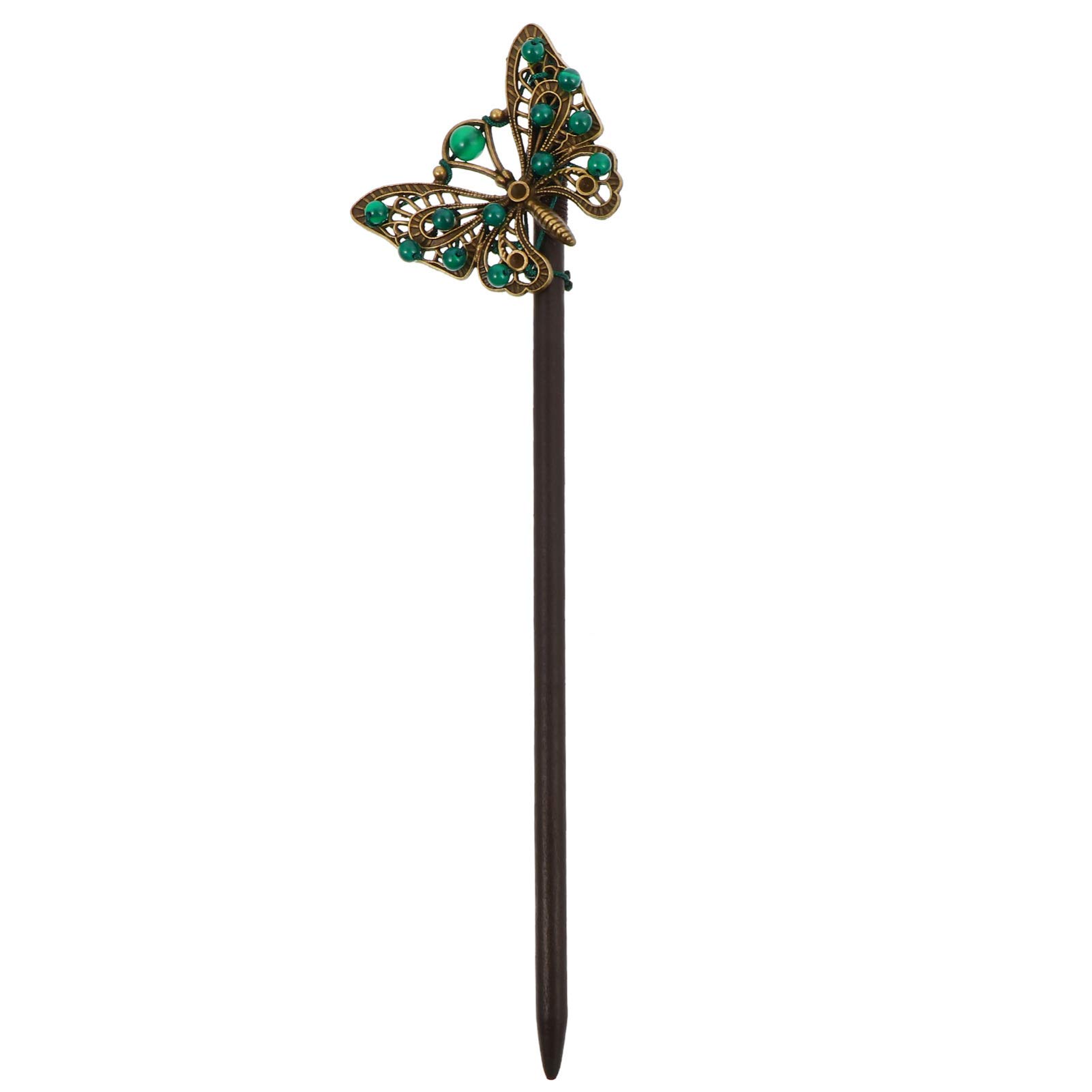 Vintage Butterfly Hair Sticks 2pcs - Chinese Hair Chopsticks for Brides & Weddings