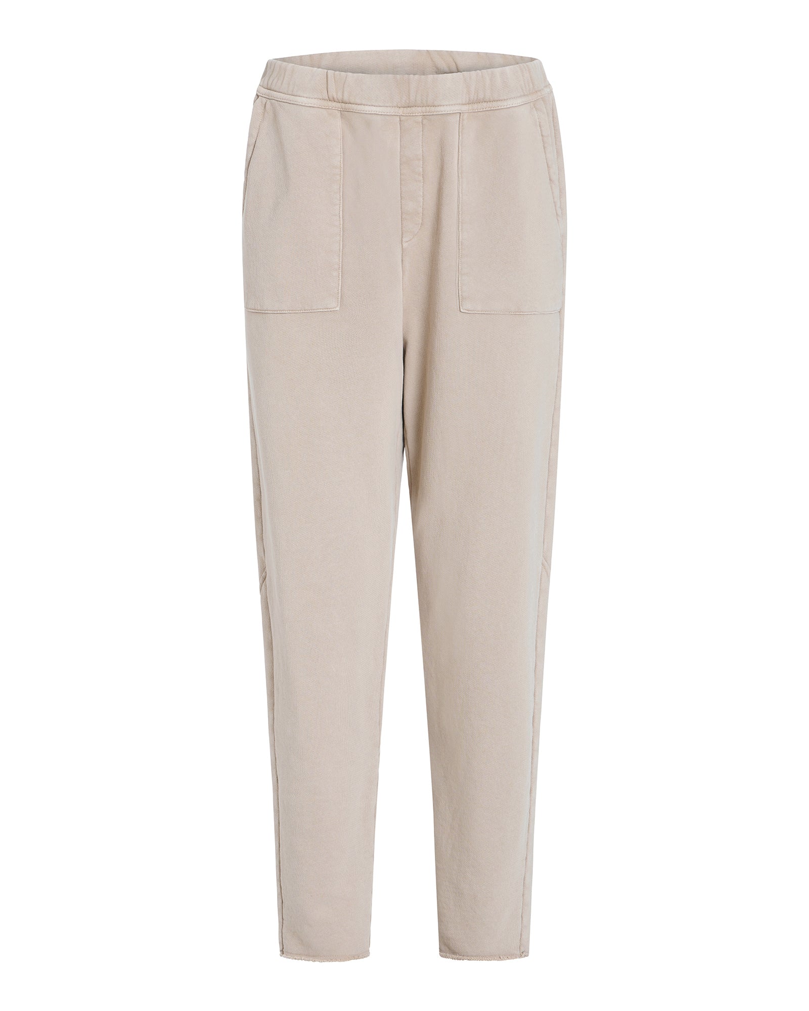 French Terry Pigment Wash Cut Off Sweatpants for Women - Trendy Distressed Casual Joggers in Dune Color | Perfect for Lounge, Gym & Streetwear Fashion