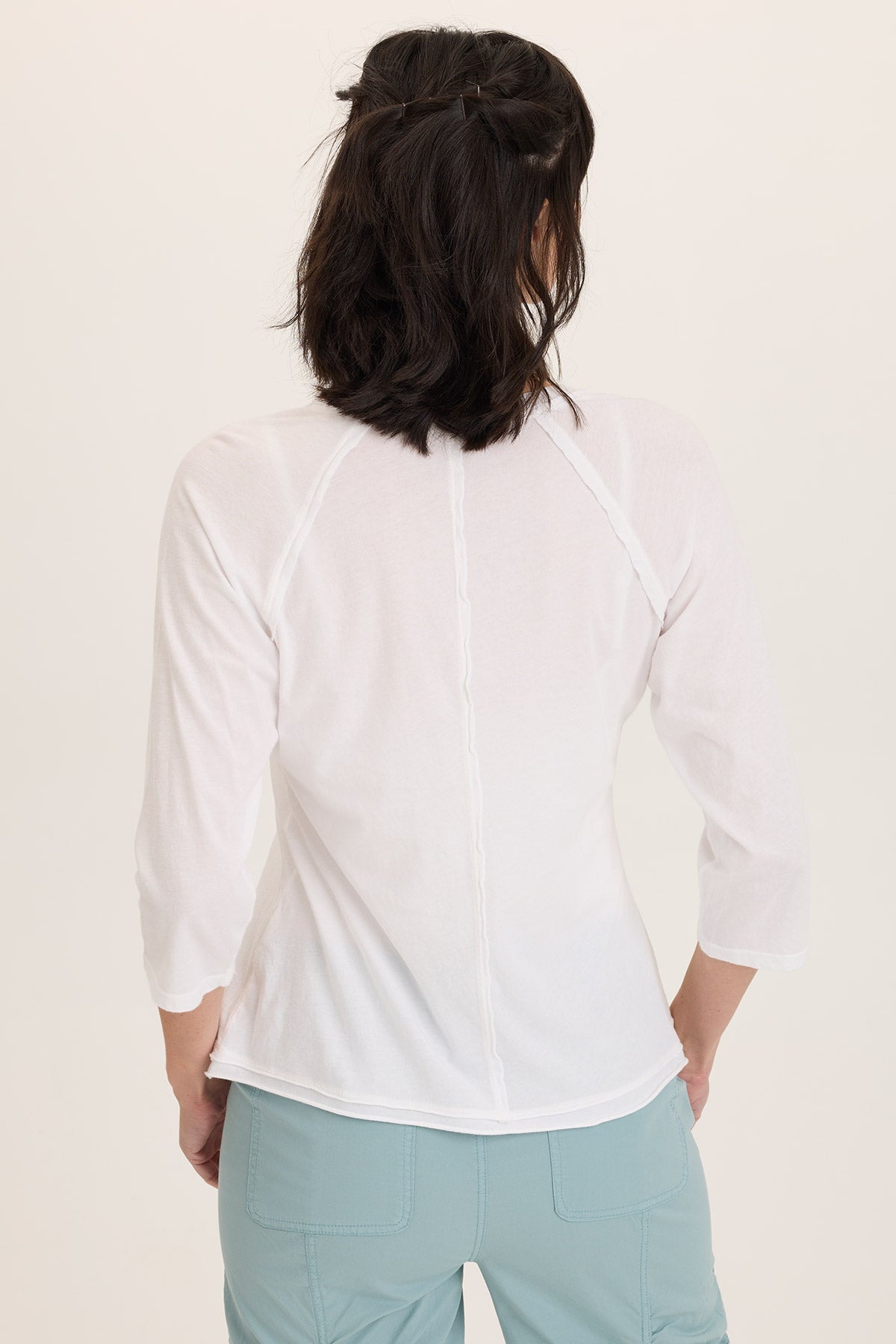 Maven Jersey 3/4 Sleeve V-Neck T-Shirt for Women - Soft Cotton Casual Top for Everyday Wear, Work & Weekend Outfits