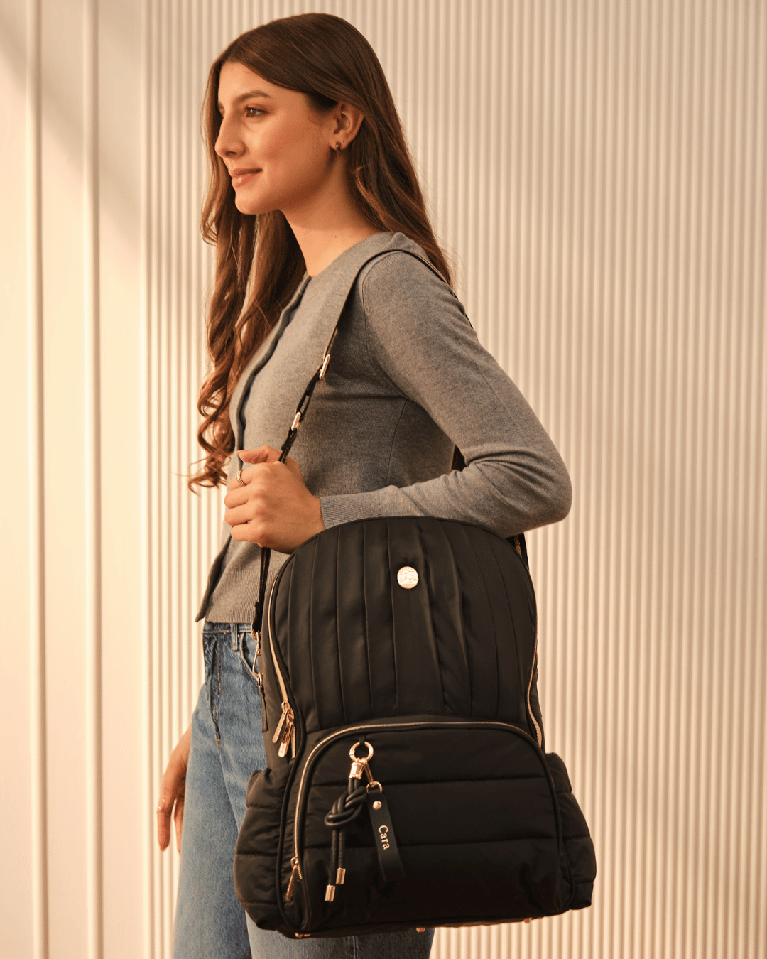 Premium Black Diaper Bag for Moms - The Coast Diaper Bag with Multiple Pockets & Insulated Bottle Holder | Perfect for Baby Outings, Travel & Everyday Use