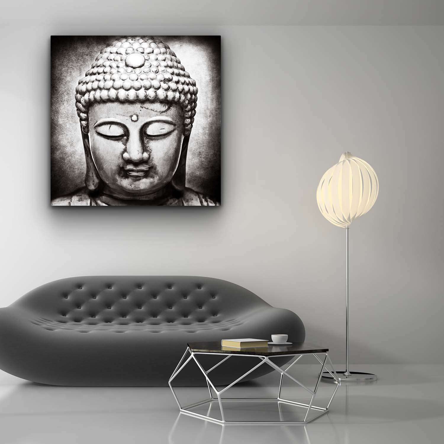 Startonight Luminous Canvas Wall Art - Buddha Zen Painting, Traditional Hindu Cultural Framed Decor, 32x32 Inch Large Wall Print for Meditation Room, Yoga Studio & Spiritual Home Decor