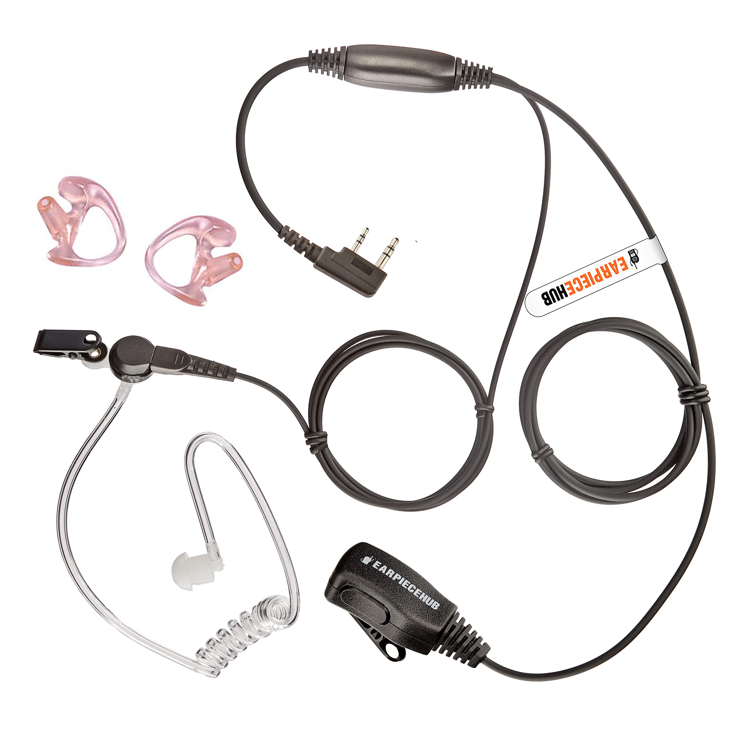 Mitex Radio Covert Acoustic Tube Earpiece Headset with Custom Earmolds - Discreet Communication for Security, Surveillance & Law Enforcement Professionals