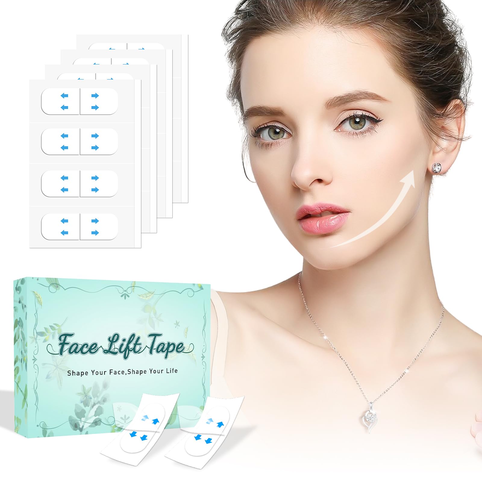 Instant Face Lift Tape - Invisible Under Makeup, Neck & Jowl Tightening for Sagging Skin (200 Count) | Perfect for Special Events, Photos & Daily Anti-Aging Skincare