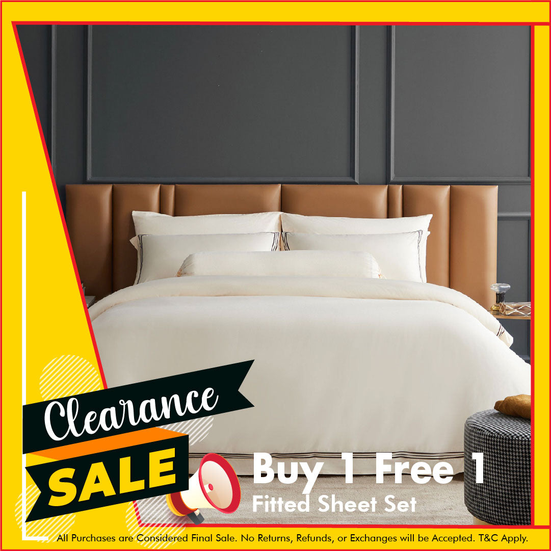 **Prestigio™ Freya Hotel Quality Fitted Sheet Set with Umber Border - Ultra Soft & Durable for Luxury Bedrooms, Hotels, and Airbnb Rentals**