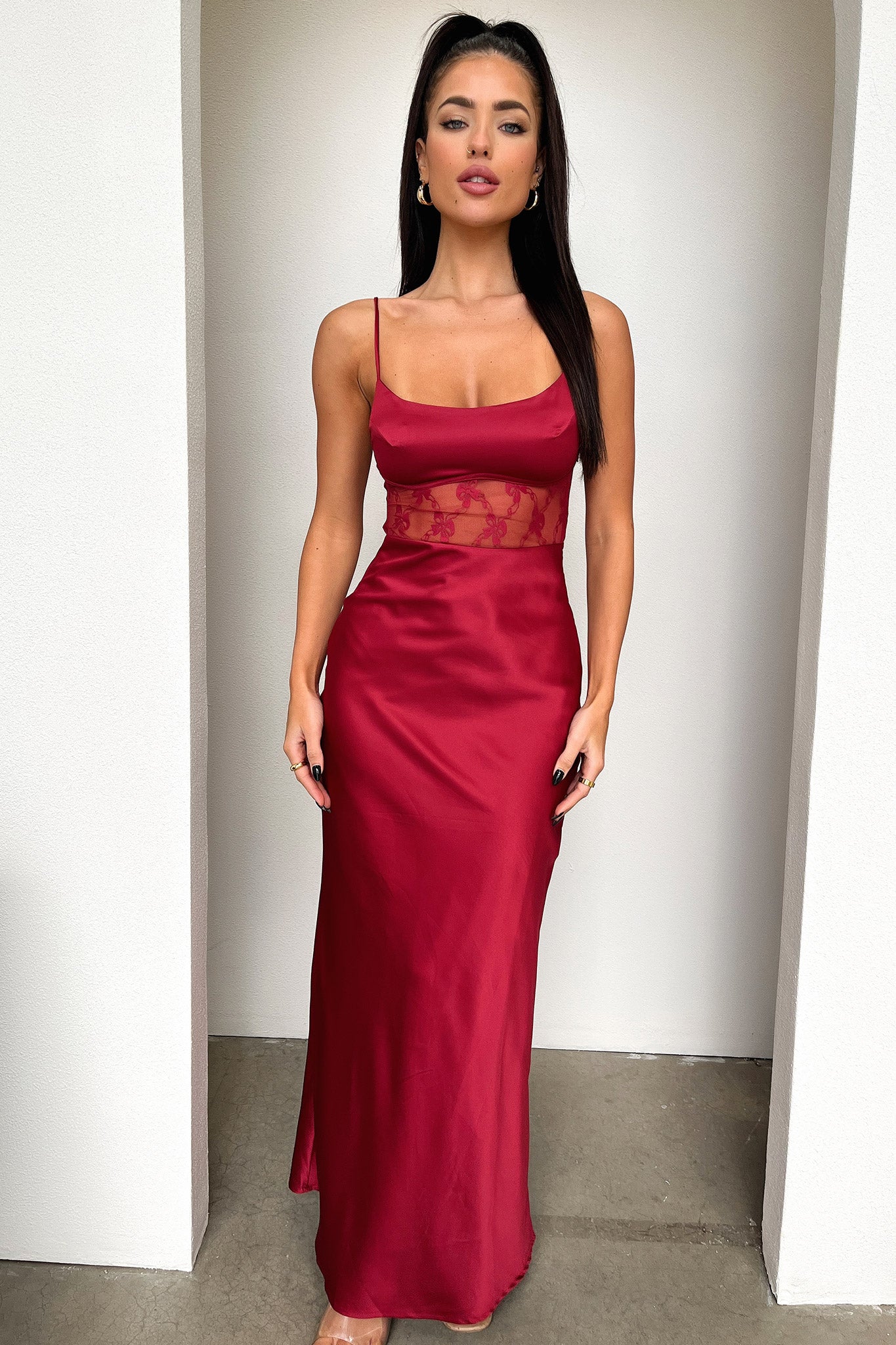 Azaria Women's Red Maxi Dress - Flowy Long Summer Dress for Beach, Vacation & Casual Wear