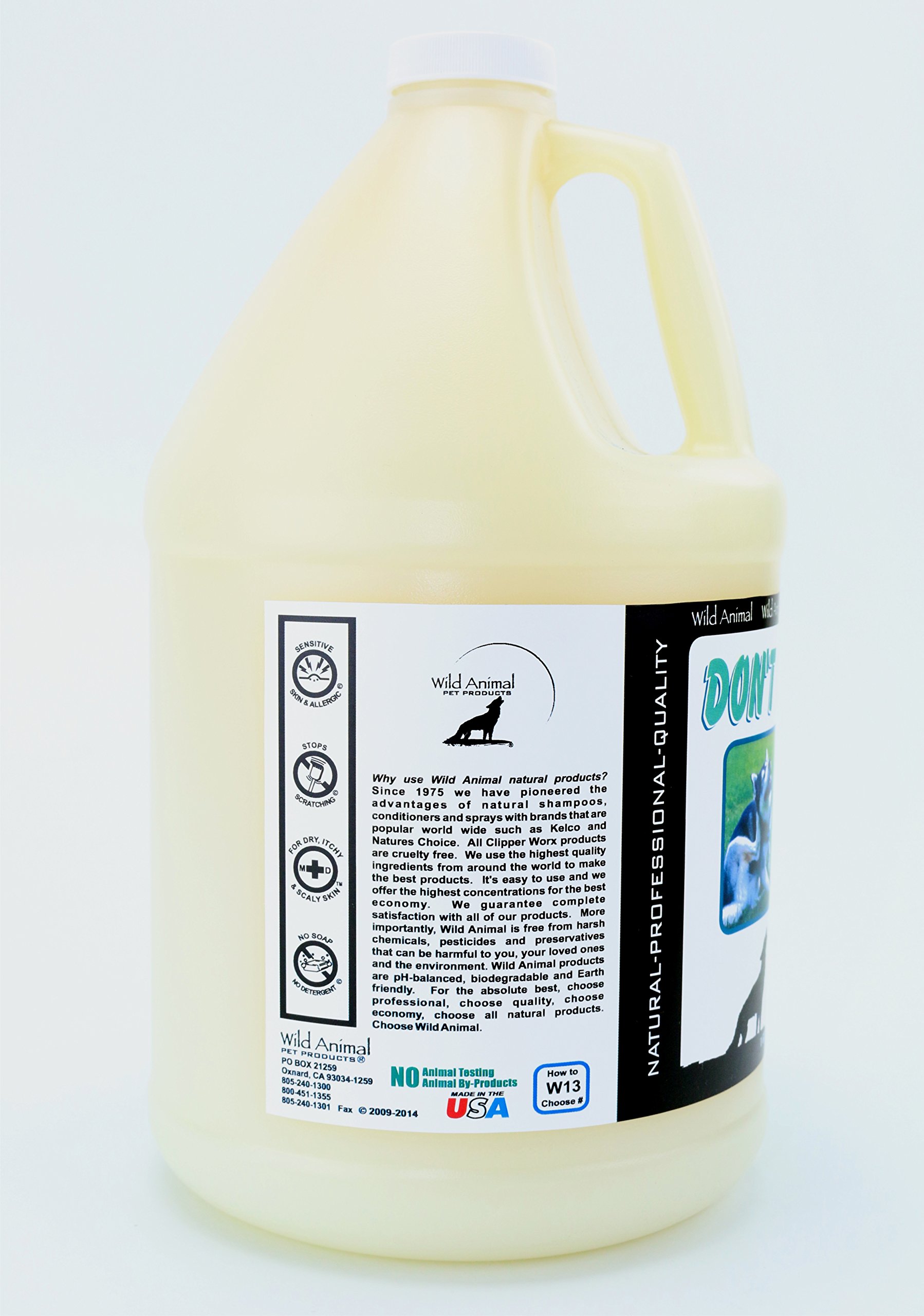 Wild Animal Don't B' Itchin 50:1 Concentrated Shampoo for Dogs & Cats - 1 Gallon | Anti-Itch & Soothing Formula for Sensitive Skin | Perfect for Grooming Salons & Pet Owners