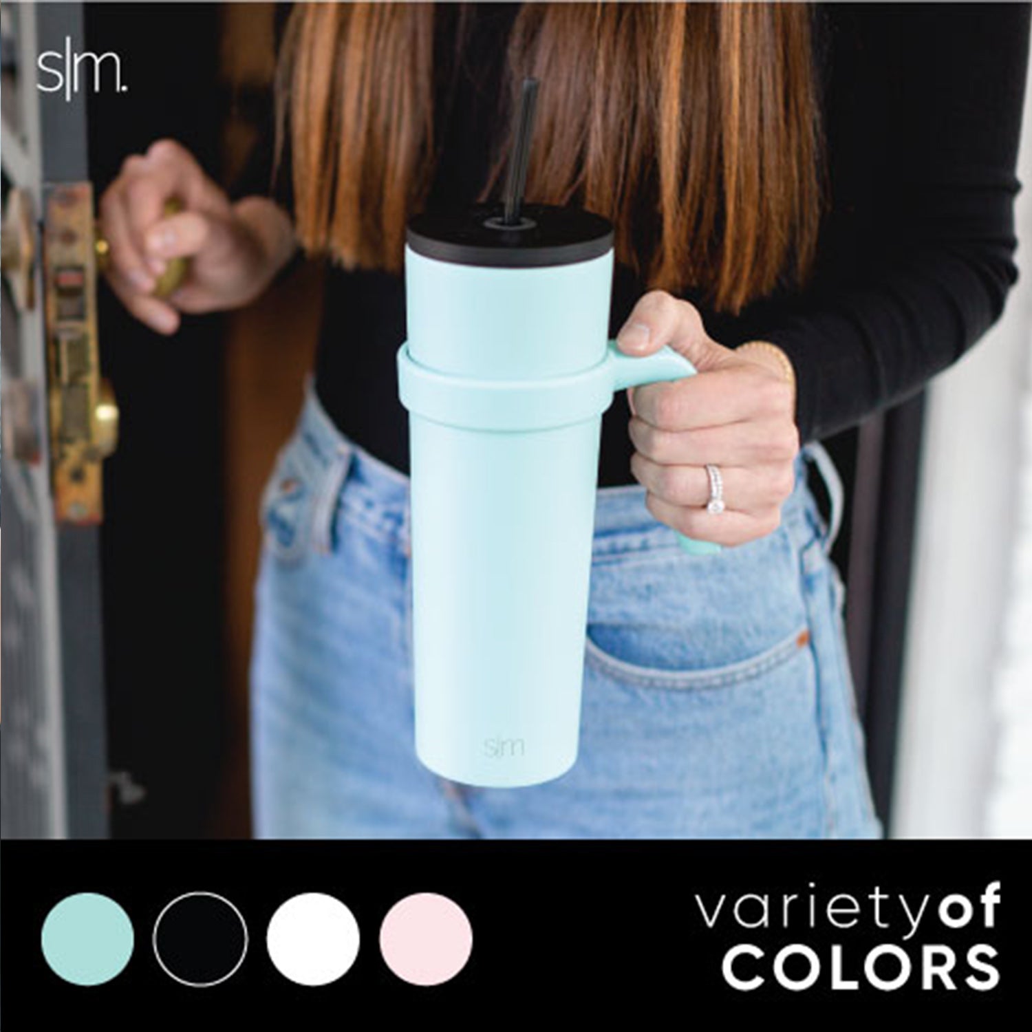 Vintage Style Insulated Tumbler with Handle - Perfect for Coffee, Tea & Cold Drinks at Home, Office or Travel