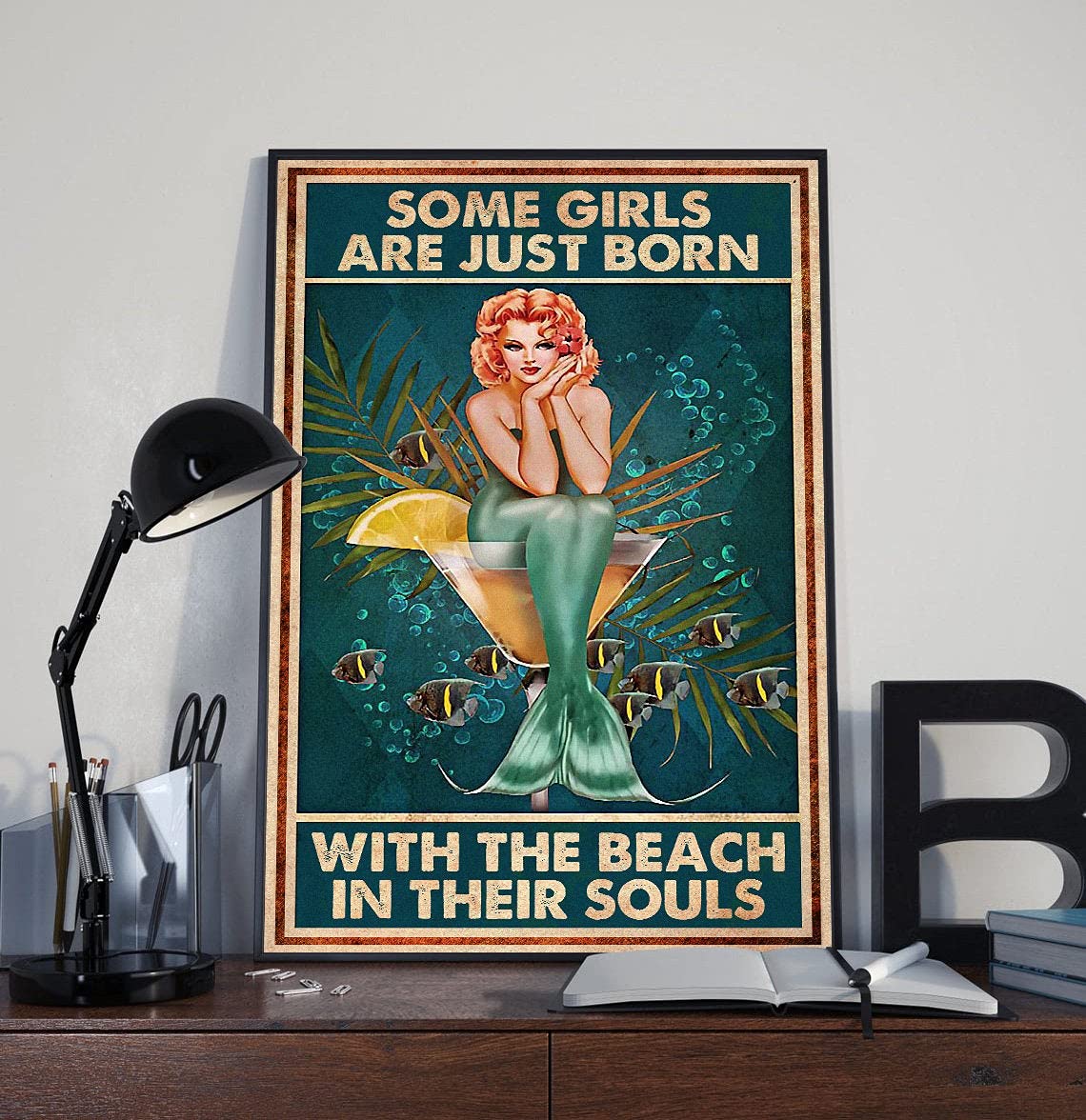 Funny Mermaid Beach Lovers Metal Sign - 8x12 Inches Coastal Wall Decor for Yard, Garden & Farm - Perfect for Beach House, Poolside or Summer Themed Room Decor