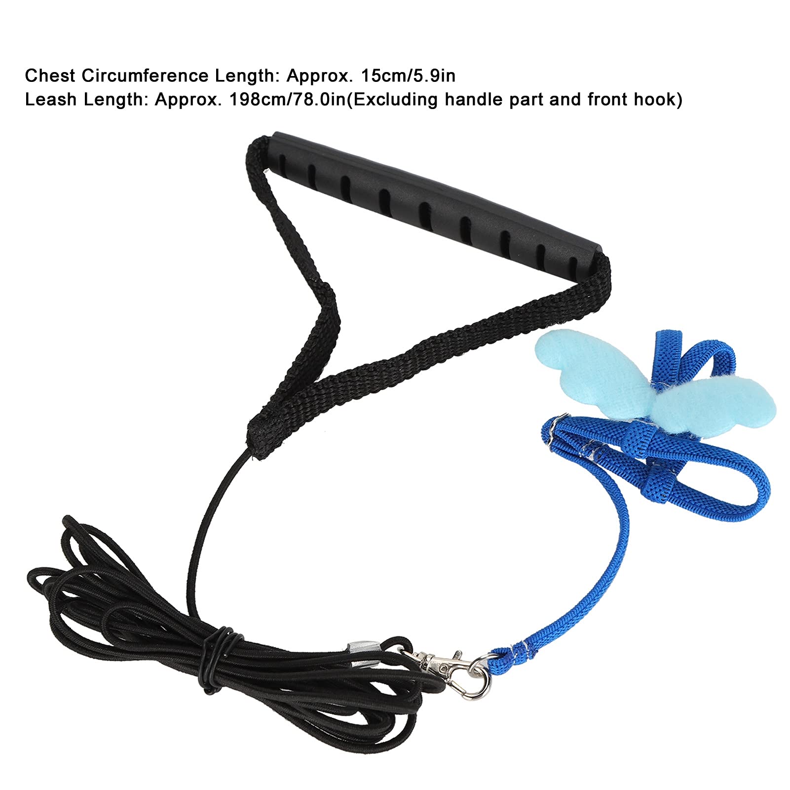 Adjustable Bird Harness for Small Parrots - Cute Pet Bird Leash with Rope Straps - Perfect for Training, Outdoor Walks & Travel (Blue, Size S)