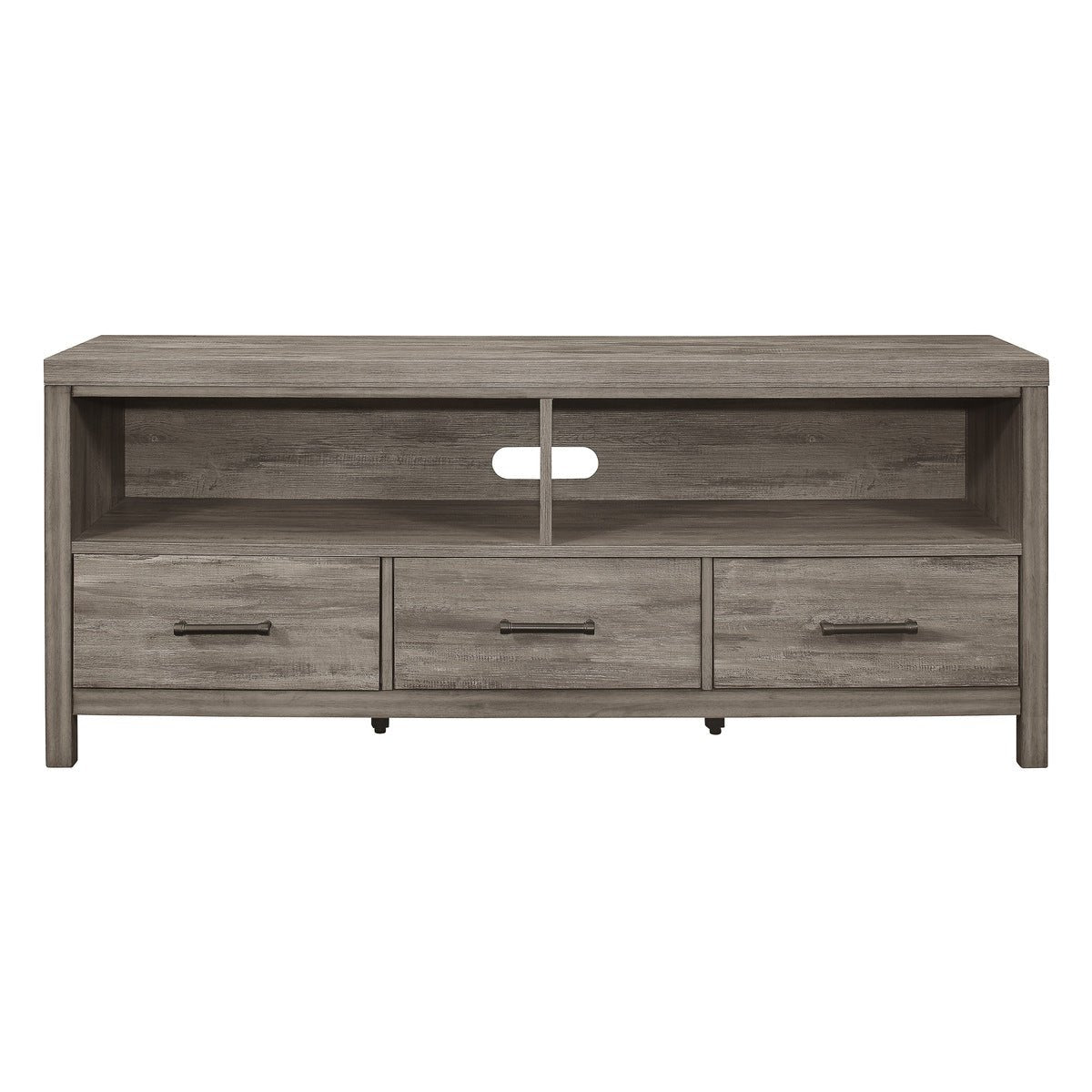 Bainbridge Modern Grey TV Stand for Living Room - Sturdy Entertainment Center with Storage Shelves for TV, Media, and Gaming Consoles
