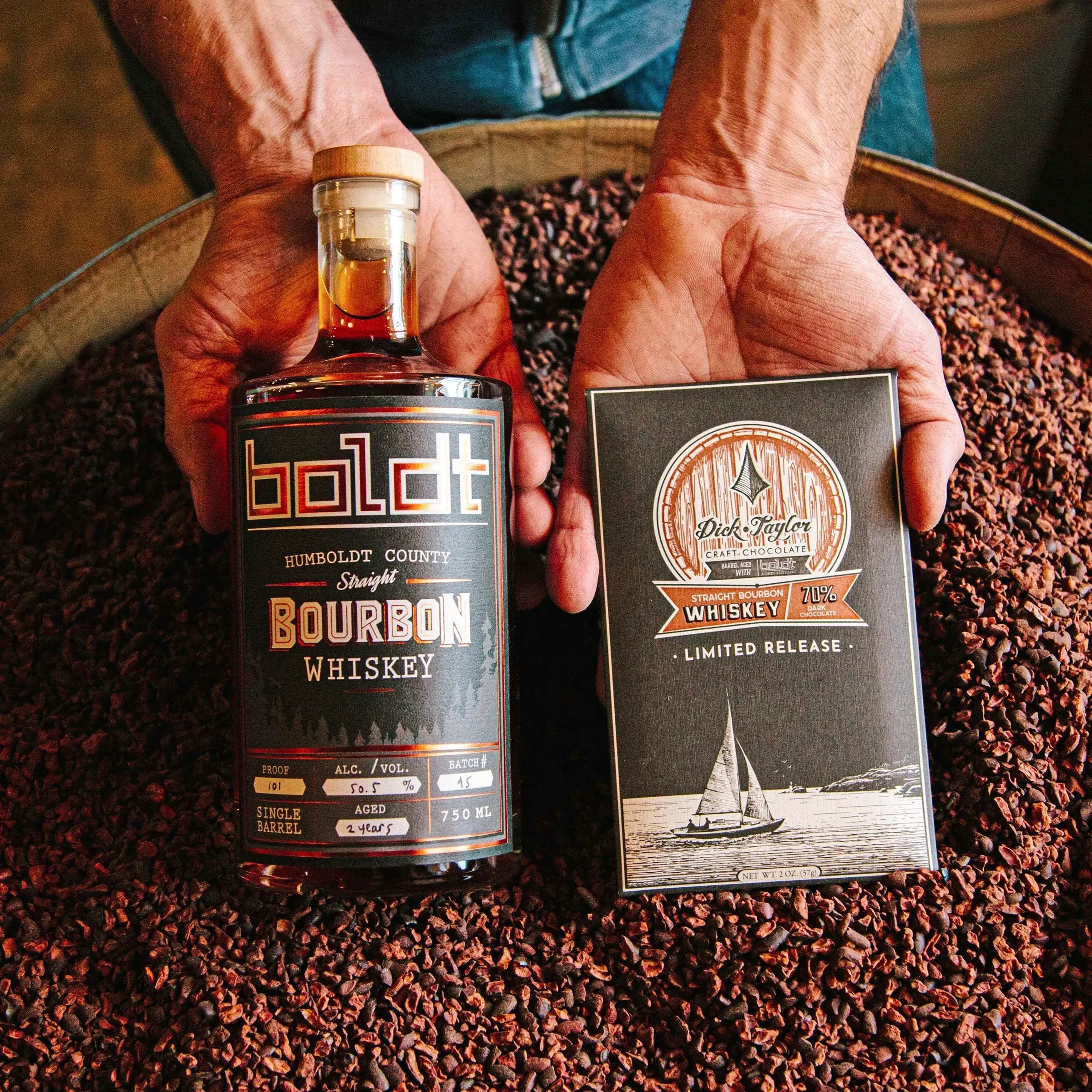 Dick Taylor Straight Bourbon Whiskey Chocolate Bar - Limited Edition Craft Chocolate with Bourbon Infusion - Perfect for Gifts, Whiskey Lovers & Dessert Pairings