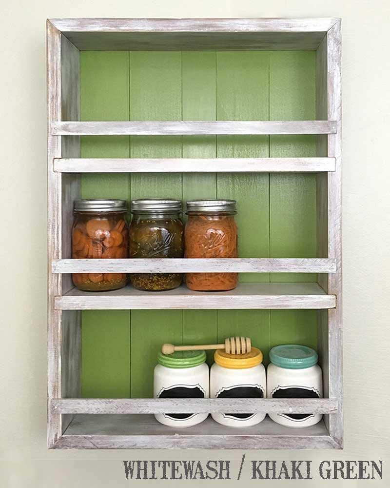 Solid Wood Spice Rack Cabinet No. 102 - Black/Mustard Yellow Kitchen Organizer for Herbs & Spices | Perfect for Pantry, Countertop, and Cabinet Storage