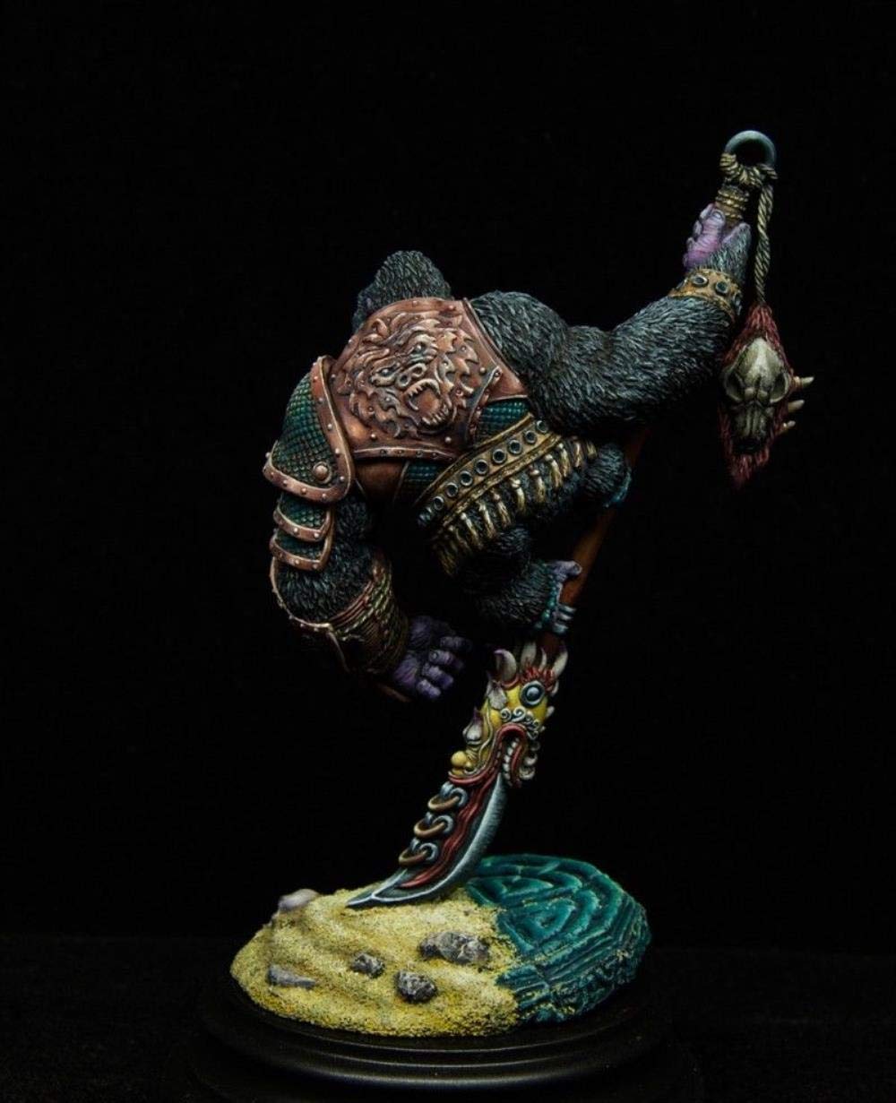 1/18 Scale 90mm Warlord Kong Warriors Gorilla Warrior Resin Figure Miniature Kit - Unassembled & Unpainted for Wargaming, Tabletop RPG, and Collectors Display