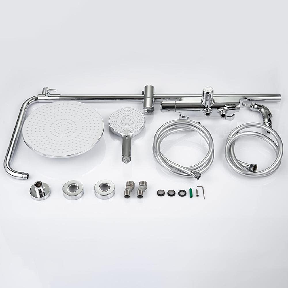 **Black Thermostatic Shower Faucet Set - Wall Mounted Rain Shower with Bidet Spray, Bath Mixer Tap for Hot & Cold Water (Chrome Finish) - Perfect for Modern Bathroom & Spa-Like Shower Experience**