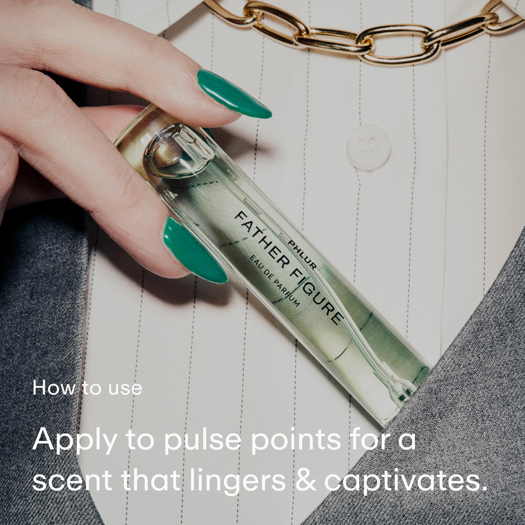 PHLUR Father Figure Eau de Parfum Travel Size (9.5mL) - Unisex Green Fresh Fig Perfume with Iris, Jasmine, Patchouli, Sandalwood & Vanilla Notes - Perfect for Everyday Wear, Office & Date Nights