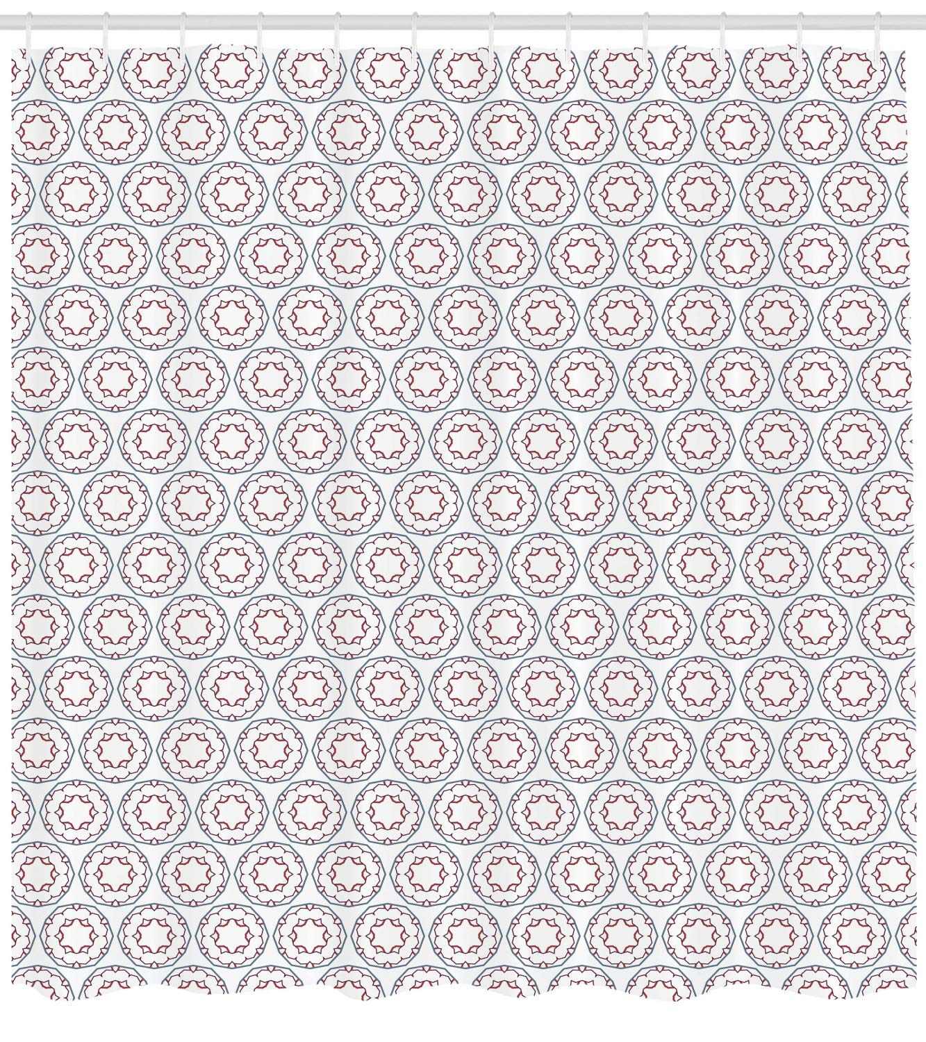Ambesonne Abstract Shower Curtain - Geometric Floral Design on Plain Background, 69x70 Inch Waterproof Fabric Bathroom Decor with Hooks | Modern Bathroom Aesthetic for Home, Apartment & Hotel Use