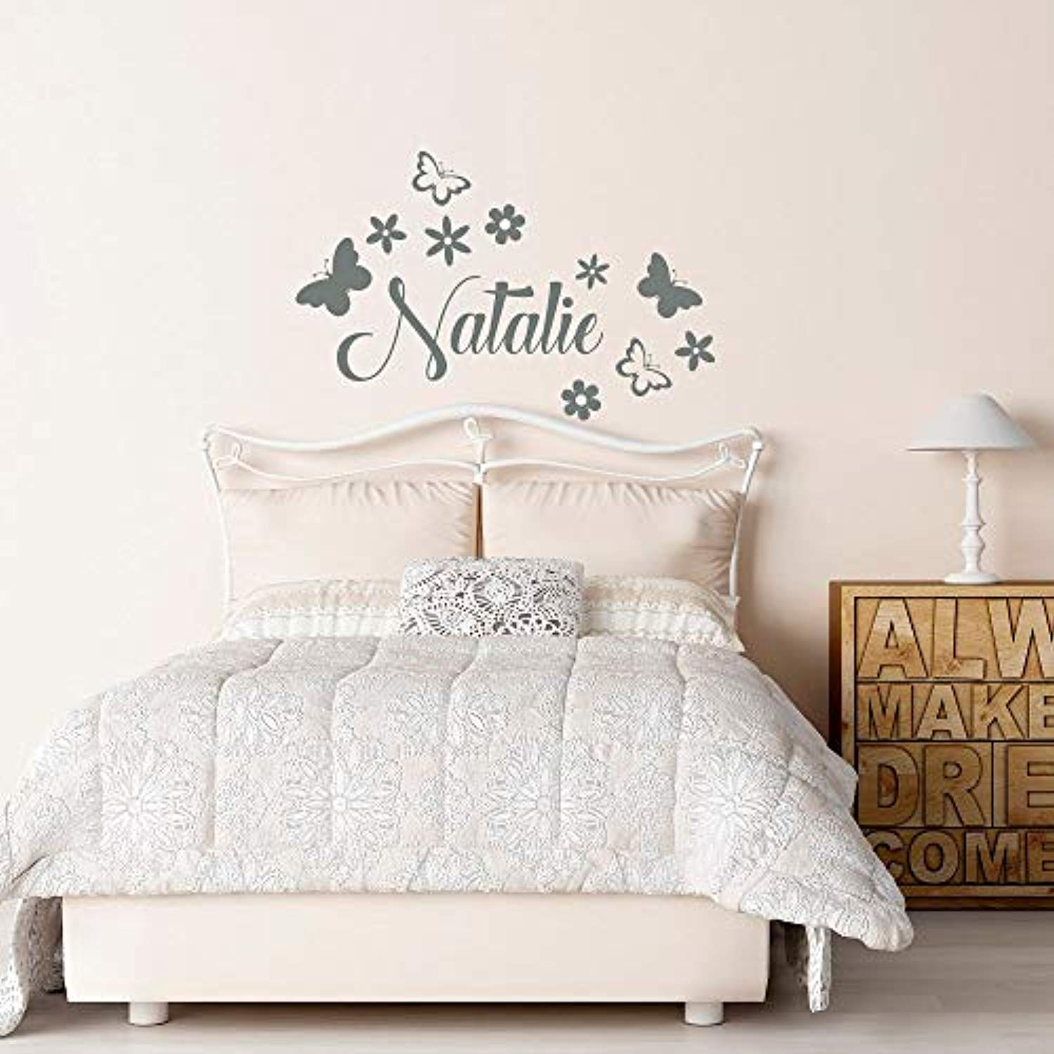 Personalized Butterfly Name Wall Decal - Custom Girl's Nursery Vinyl Decoration for Baby Room & Kids Bedroom Decor - Perfect for Birthday Gifts, Baby Showers, and Children's Room Makeovers
