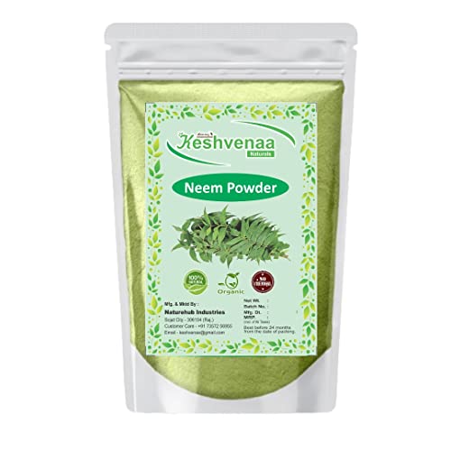 Keshvenna Naturals 100% Organic Neem Leaf Powder (1600g) - Azadirachta Indica for Face, Skin & Hair Care | Natural Face Mask, Scalp Treatment & Acne Solution | Vegan, Chemical-Free Beauty Remedy