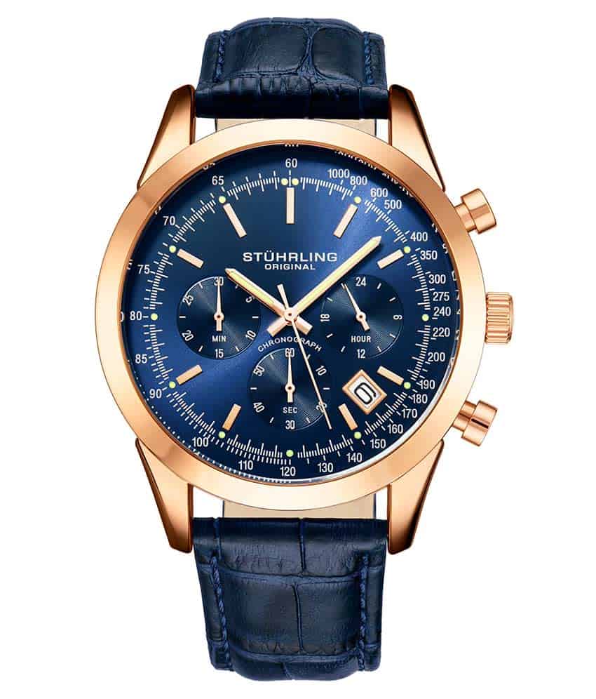 Rialto 3975L 44mm Quartz Chronograph Watch for Men - Stylish & Durable Timepiece for Business, Casual & Outdoor Activities
