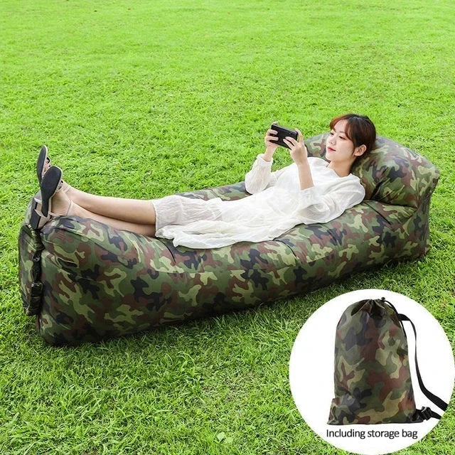 Inflatable Lounger Air Sofa Chair - Portable Outdoor Couch for Camping, Beach, Picnics & Travel | Lightweight & Compact for Easy Carry | Perfect for Relaxing in Backyard, Park or Poolside