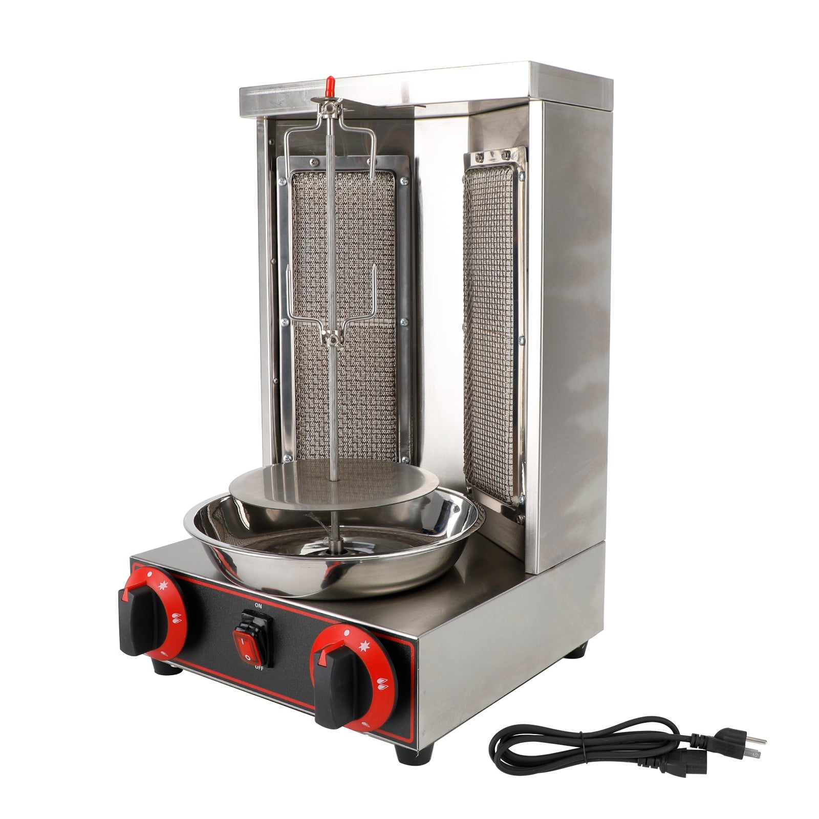 110V Commercial Spinning Doner Kebab Grill Machine - Gas Vertical Broiler Shawarma Rotisserie for Restaurant & Food Truck - Perfect for Gyro, Kebabs & Middle Eastern Cuisine