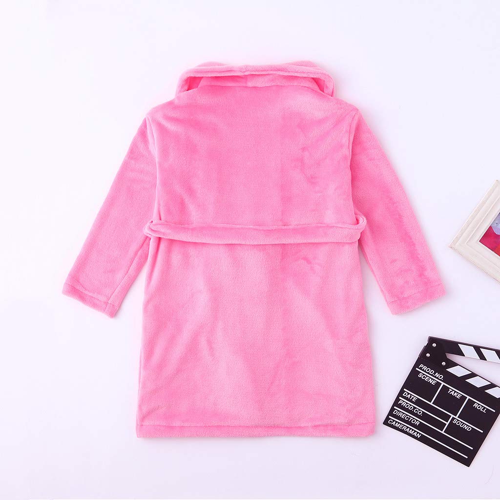 Soft Flannel Cashmere Blend Kids' Towel Clothes Set for Boys & Girls (3-12Y) - Warm & Cozy Pink Outfit for Winter, Home & Travel Comfort