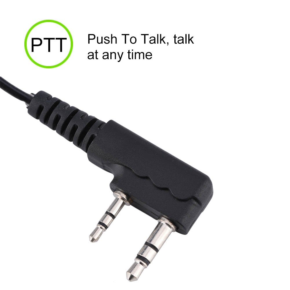 Professional Noise Canceling 2-Pin Walkie Talkie Headset with Built-in Microphone & PTT Button - Compatible with K Head Two-Way Radios (Ideal for Security, Construction & Warehouse Communication)