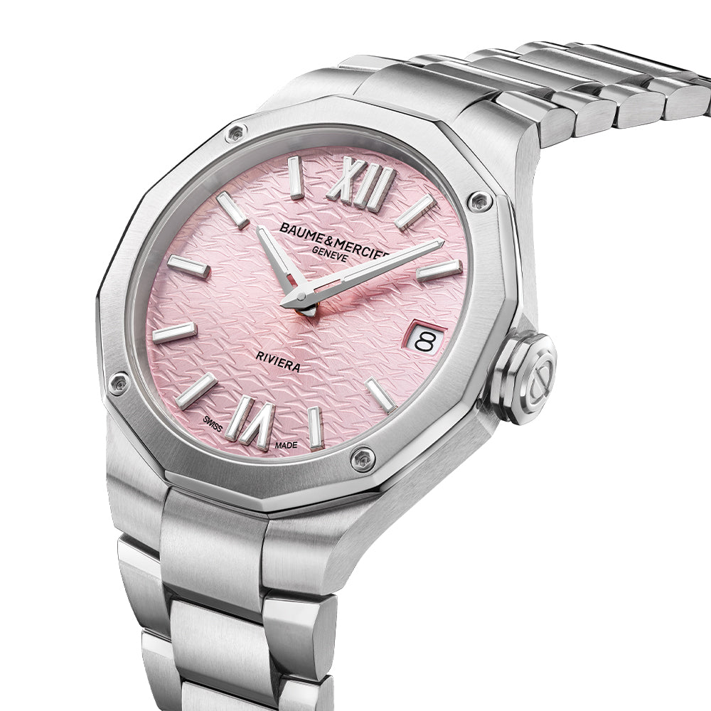 Riviera Quartz 33mm Pink Watch for Women - Elegant Rose Gold Bracelet - Perfect for Everyday Wear, Office & Special Occasions