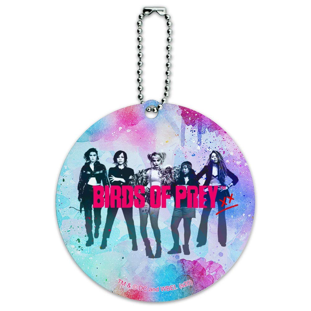 Birds of Prey Women's Round Luggage ID Tag - Durable Suitcase & Carry-On Identification Card - Perfect for Travel, Business Trips & Vacation