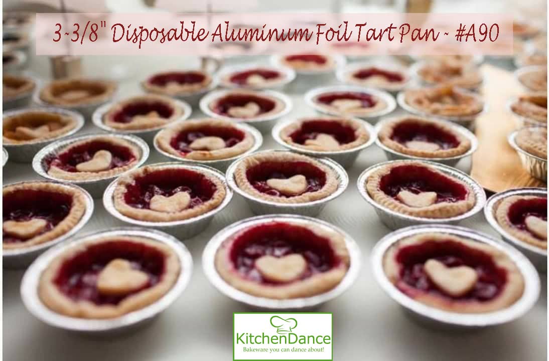 D&W Fine Pack 3 Inch Disposable Aluminum Foil Tart Pans - 100 Pack Round Baking Tins for Mini Pies, Quiches, Cupcakes & Food Prep - Perfect for Home Baking, Party Desserts & Meal Storage (A90)
