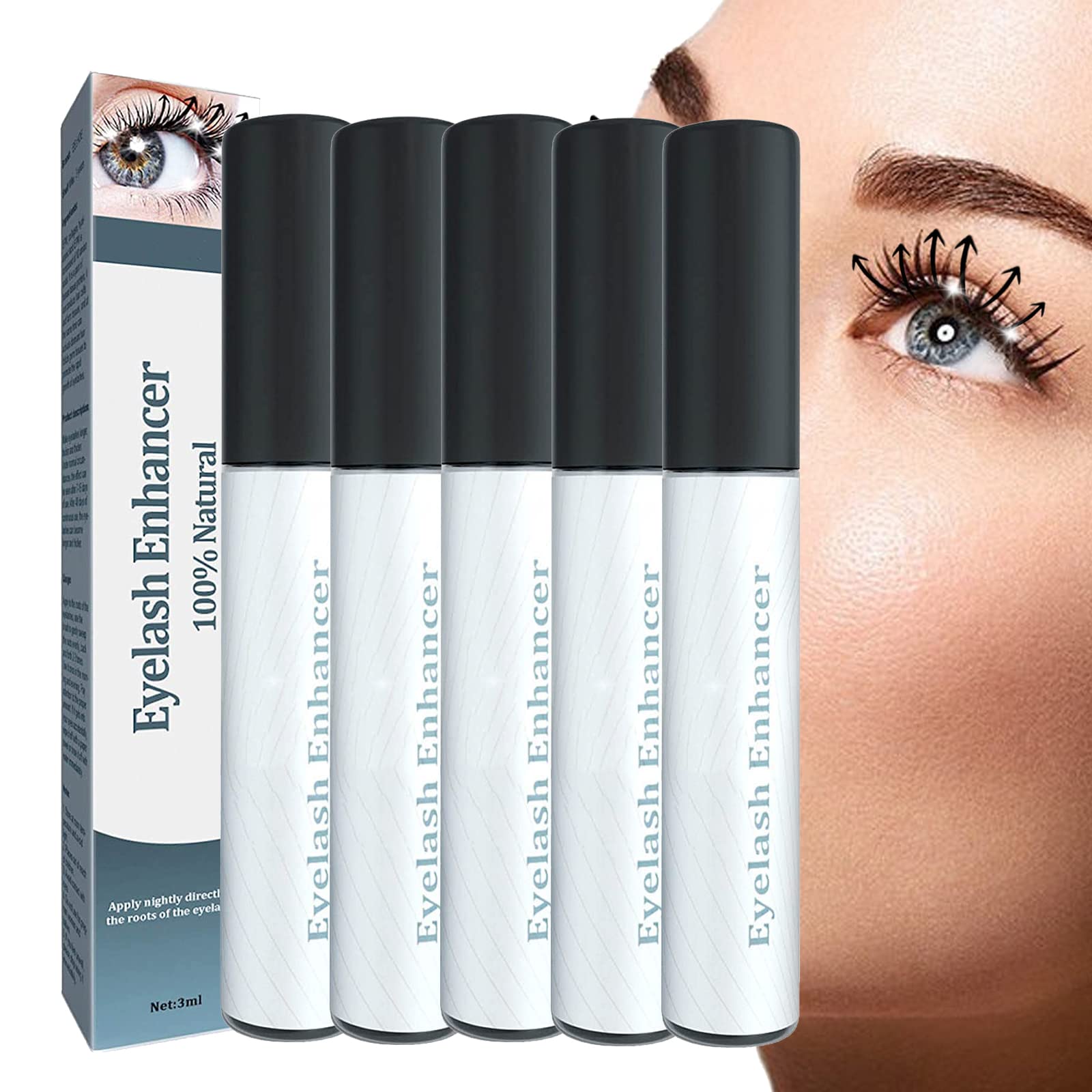 Lashiology Eyelash Growth Serum - Natural Lengthening & Moisturizing Treatment for Thicker Lashes (5 Pack) - Perfect for Daily Use, Special Occasions & Enhancing Natural Beauty