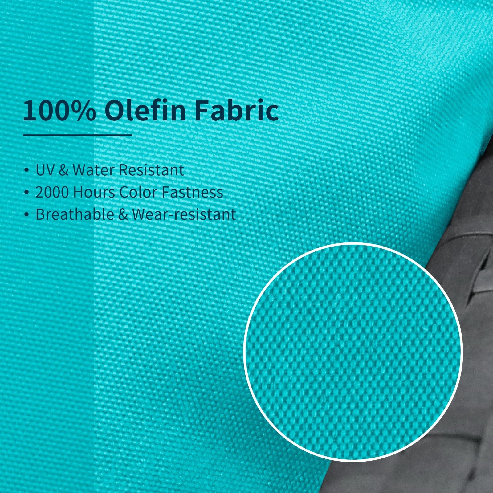 NICESOUL® 14-Piece Outdoor Sofa Cushion Covers - Teal Blue Waterproof Patio Furniture Cushion Replacement (27x27 Inch) - All-Weather Olefin Fabric for Deck, Poolside & Garden Use