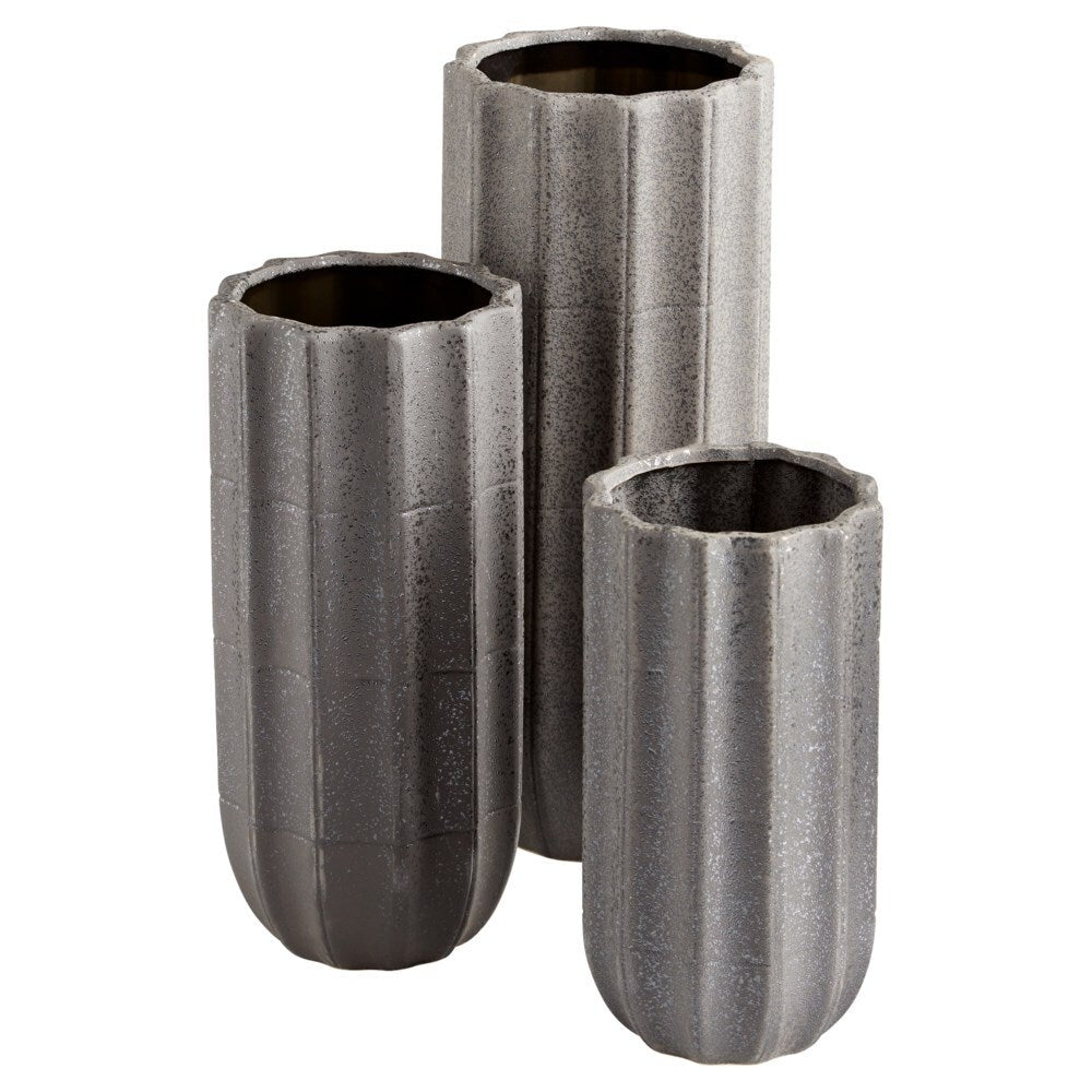 Brutalist Vase Small Grey - Modern Ceramic Home Decor for Living Room, Bedroom & Office | Cyan Design 11187