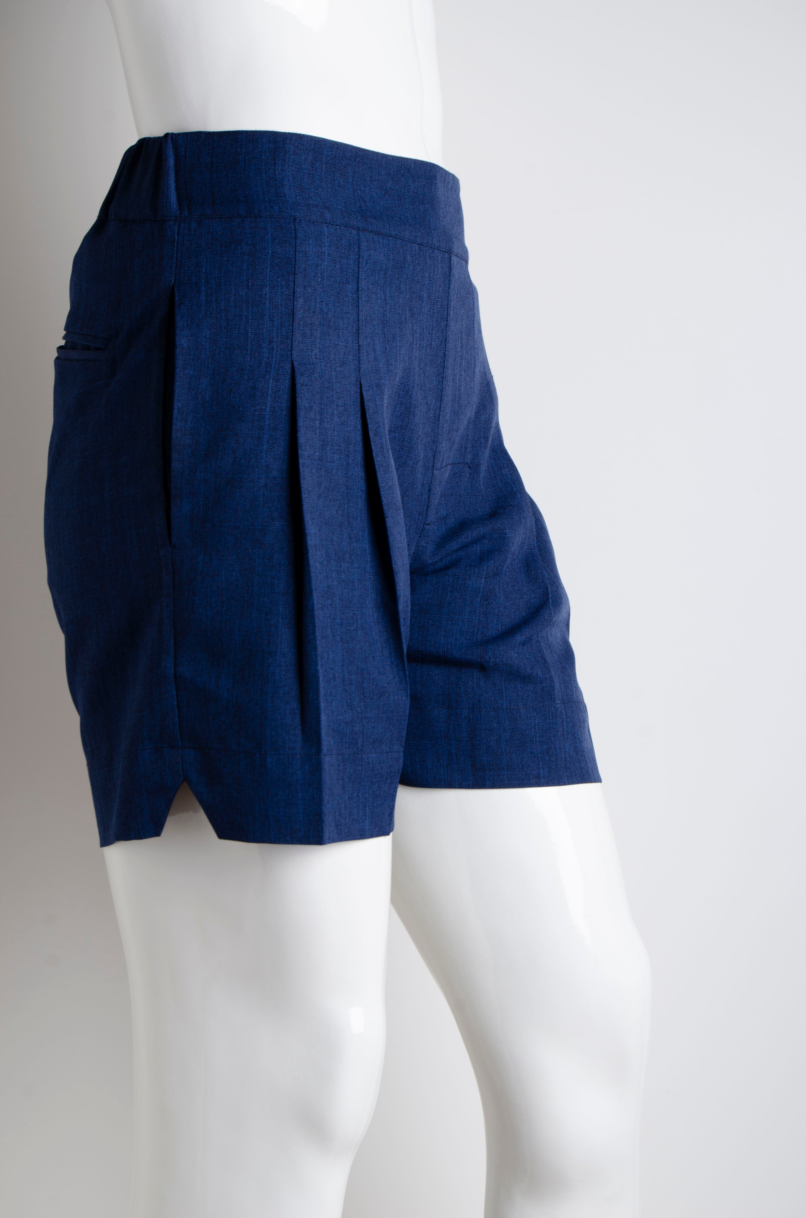 Blue Cotton Shorts for Men - Comfortable & Breathable Casual Wear - Perfect for Summer, Gym, and Outdoor Activities