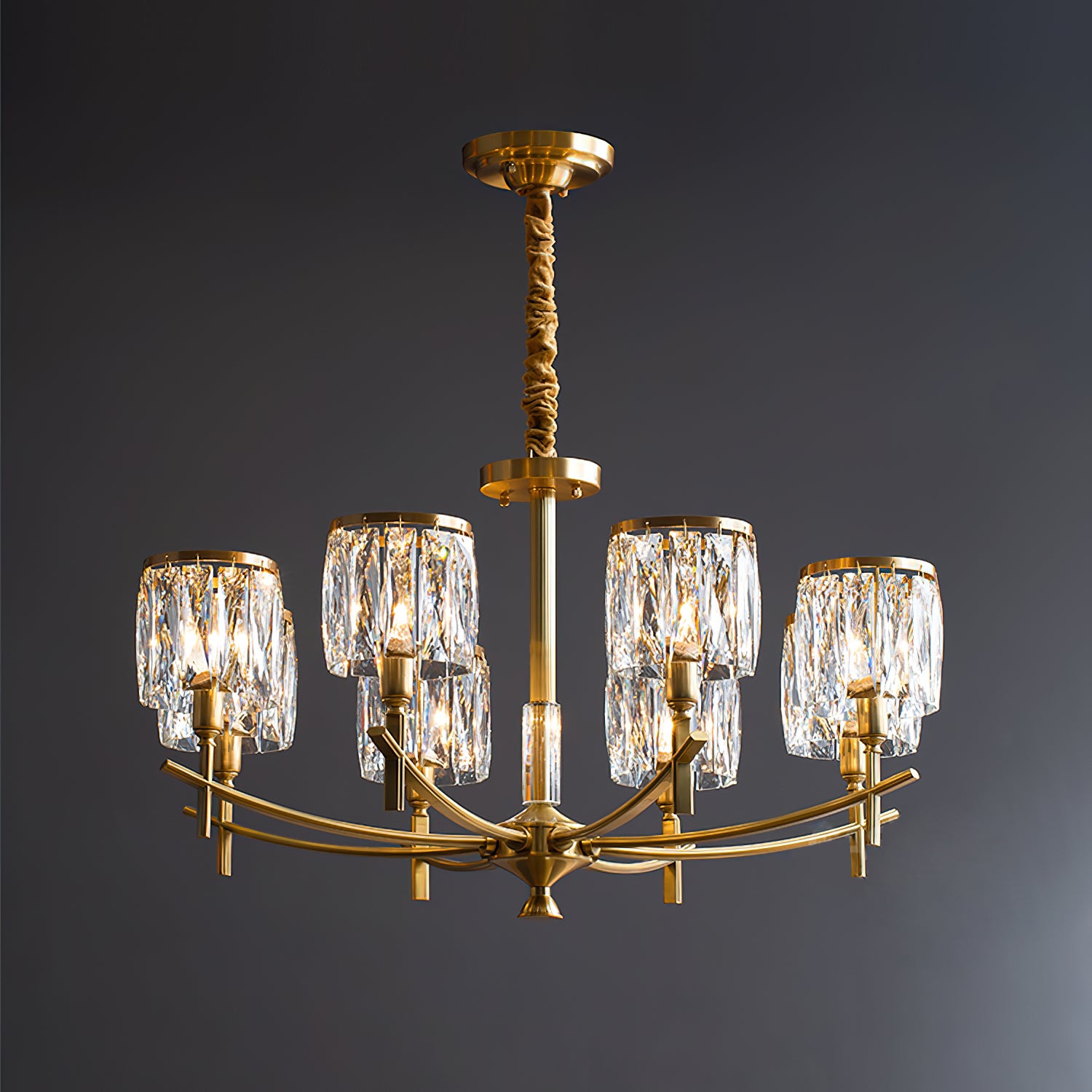 Crystal Prism Chandelier - Elegant Ceiling Light Fixture for Dining Room, Bedroom & Living Room Decor | Modern Home Lighting Solution