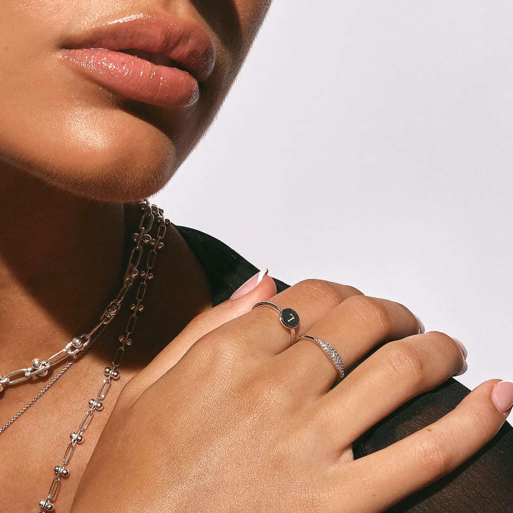 Silver Mini Disc Ring - Trendy Stackable Jewelry for Women, Perfect for Everyday Wear & Layering Looks