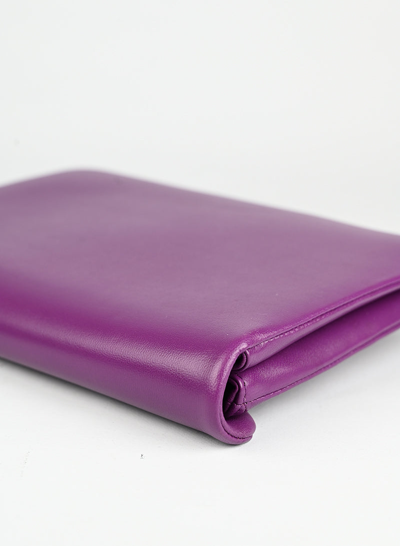 Valentino Leather Clutch Bag with Roman Studs in Purple - Perfect for Evening Parties & Special Occasions