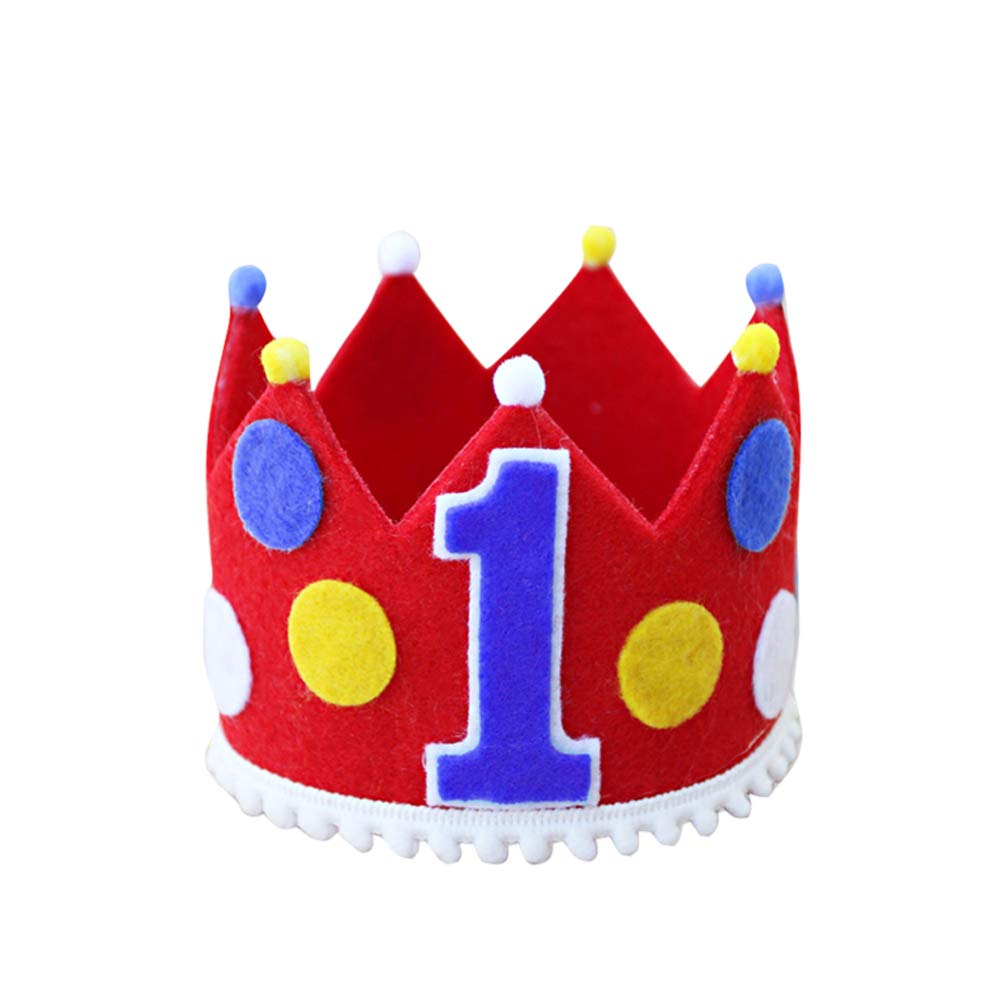 Amosfun 1st Birthday Headband for Baby Boys - Adjustable Birthday Crown & Circus Hat for First Birthday Party, Photo Shoots, and Special Celebrations